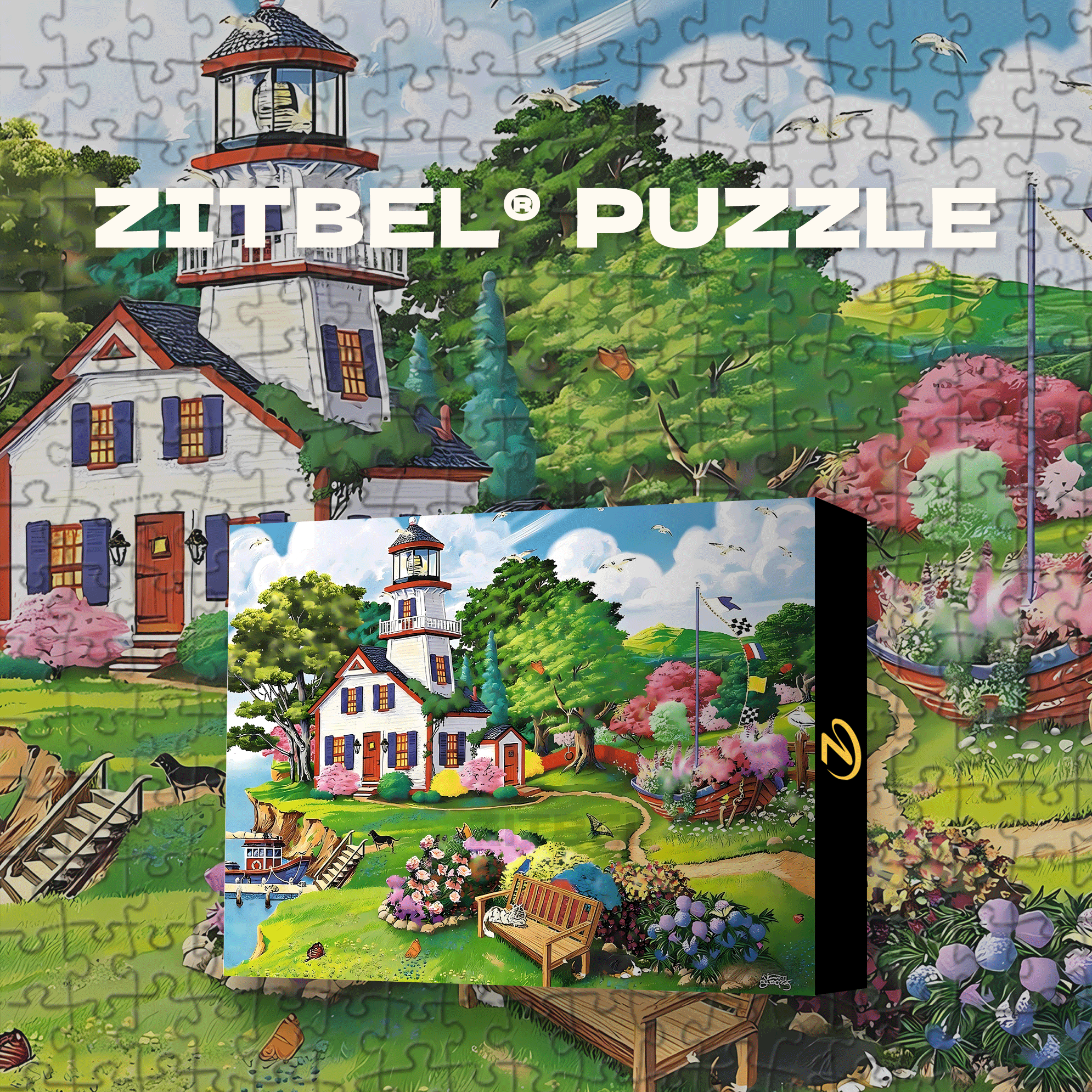 Summer Haven 500pcs/1000pcs Jigsaw Puzzle, Scratch-Resistant, Interactive Family Game & Brain-Boosting DIY Decor, Perfect for Halloween, Christmas & New Year Gifts, Family Puzzle Game