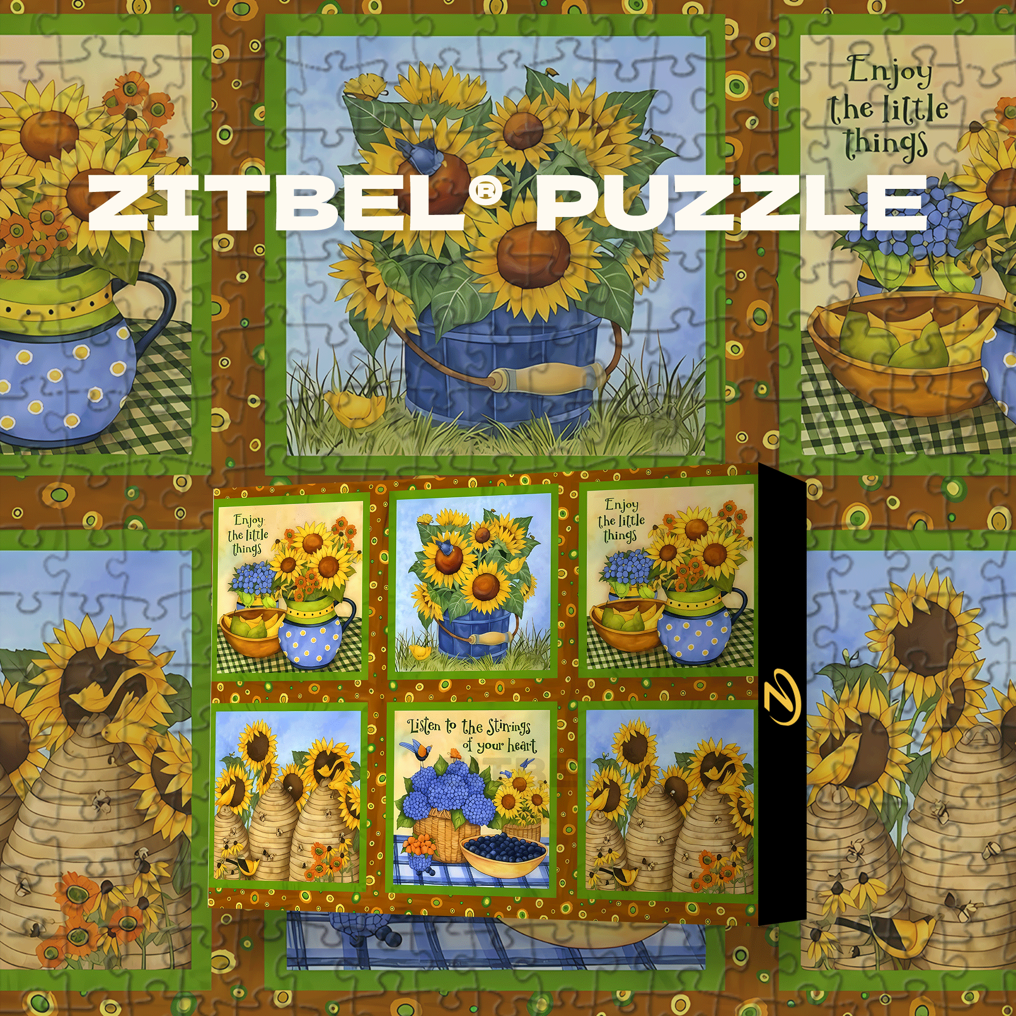 Sunflower Life 500pcs/1000pcs Jigsaw Puzzle, Scratch-Resistant, Interactive Family Game & Brain-Boosting DIY Decor, Perfect for Halloween, Christmas & New Year Gifts, Family Puzzle Game