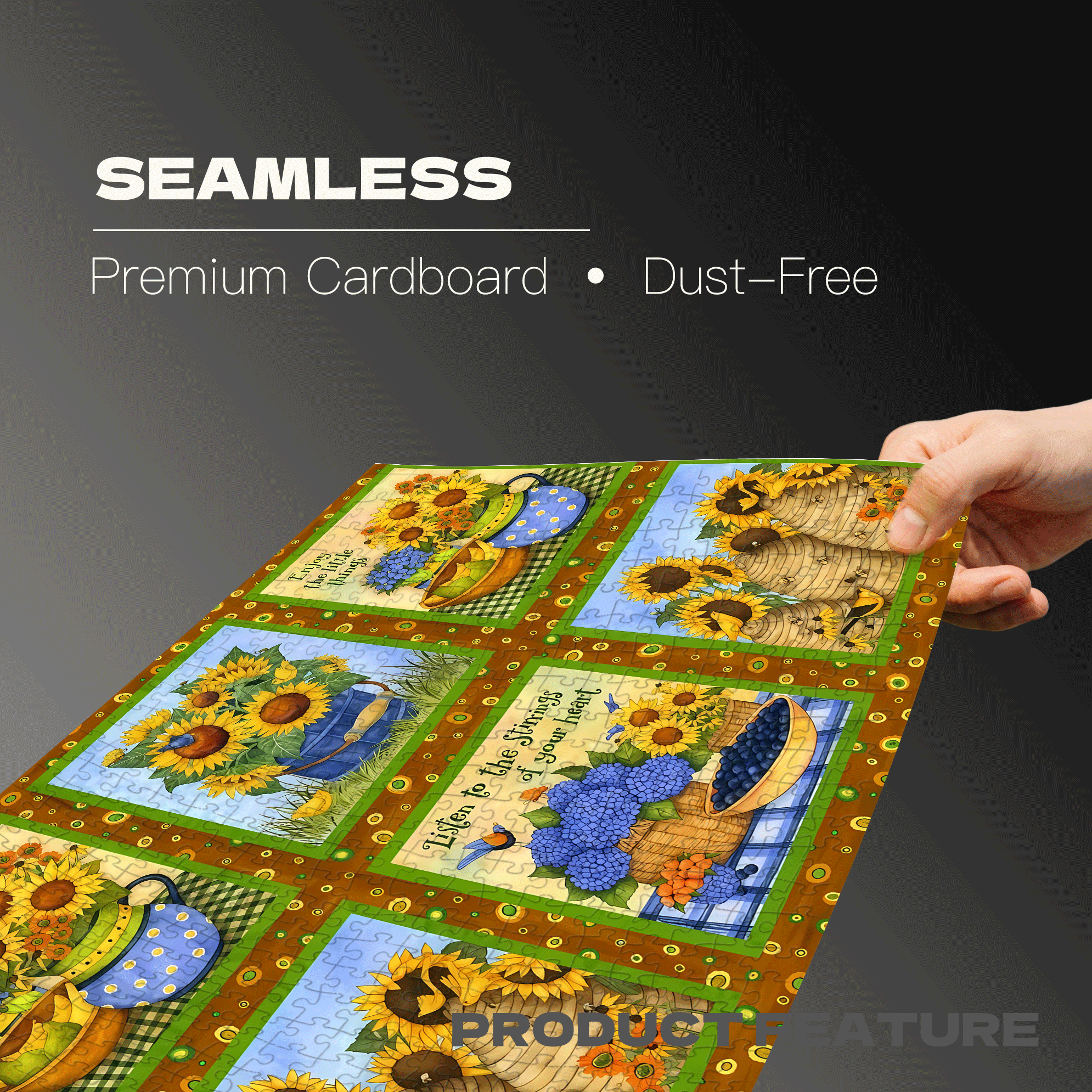 Sunflower Life 500pcs/1000pcs Jigsaw Puzzle, Scratch-Resistant, Interactive Family Game & Brain-Boosting DIY Decor, Perfect for Halloween, Christmas & New Year Gifts, Family Puzzle Game