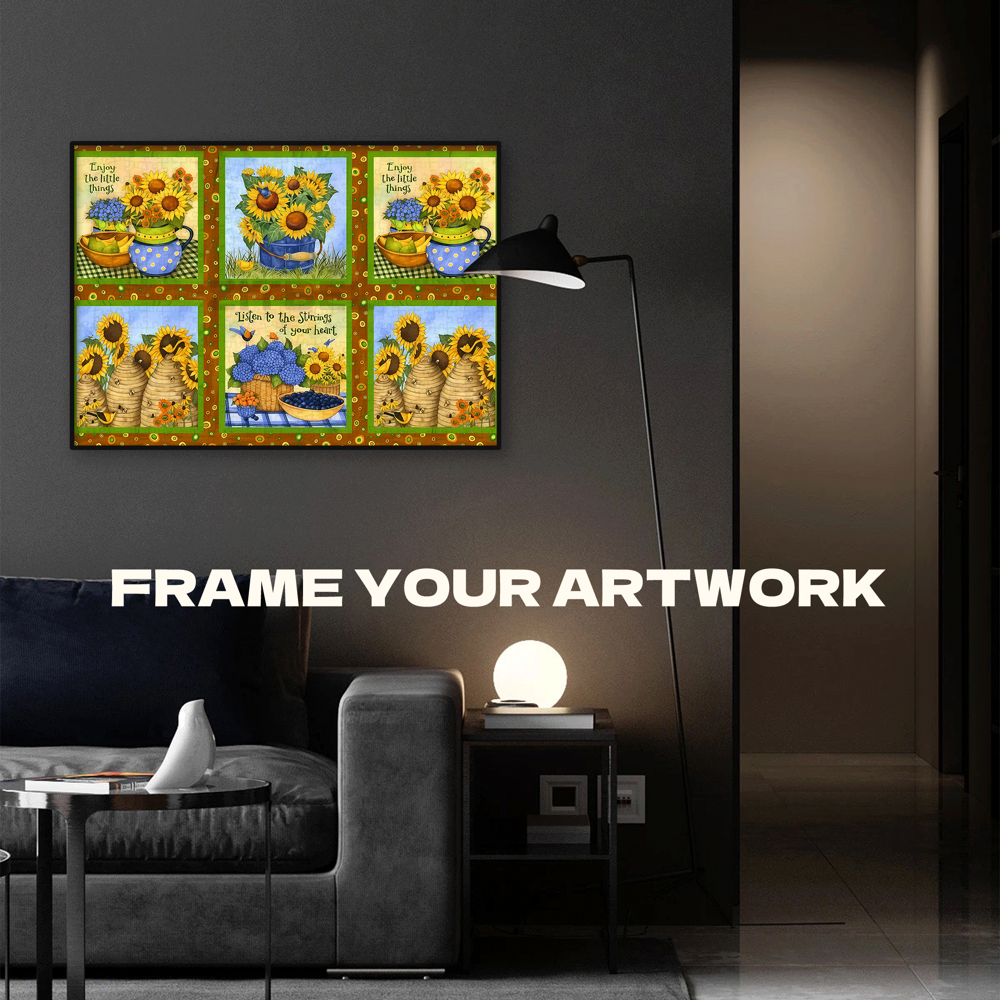 Sunflower Life 500pcs/1000pcs Jigsaw Puzzle, Scratch-Resistant, Interactive Family Game & Brain-Boosting DIY Decor, Perfect for Halloween, Christmas & New Year Gifts, Family Puzzle Game