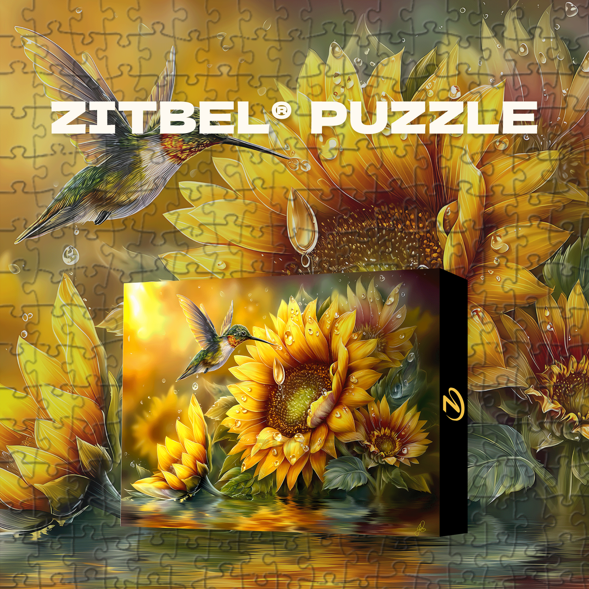 Sunflower Visitor 500pcs/1000pcs Jigsaw Puzzle, Scratch-Resistant, Interactive Family Game & Brain-Boosting DIY Decor, Perfect for Halloween, Christmas & New Year Gifts, Family Puzzle Game