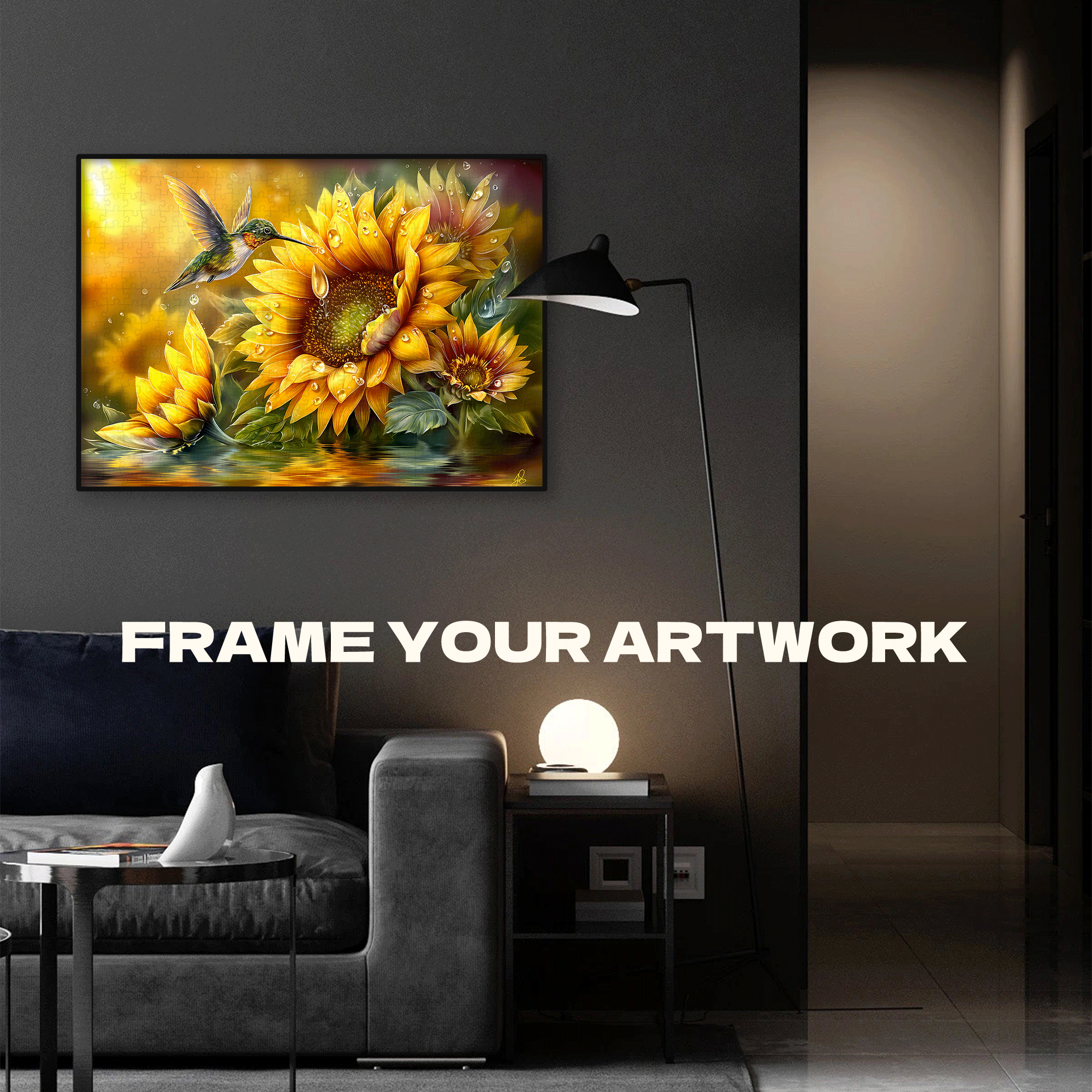 Sunflower Visitor 500pcs/1000pcs Jigsaw Puzzle, Scratch-Resistant, Interactive Family Game & Brain-Boosting DIY Decor, Perfect for Halloween, Christmas & New Year Gifts, Family Puzzle Game