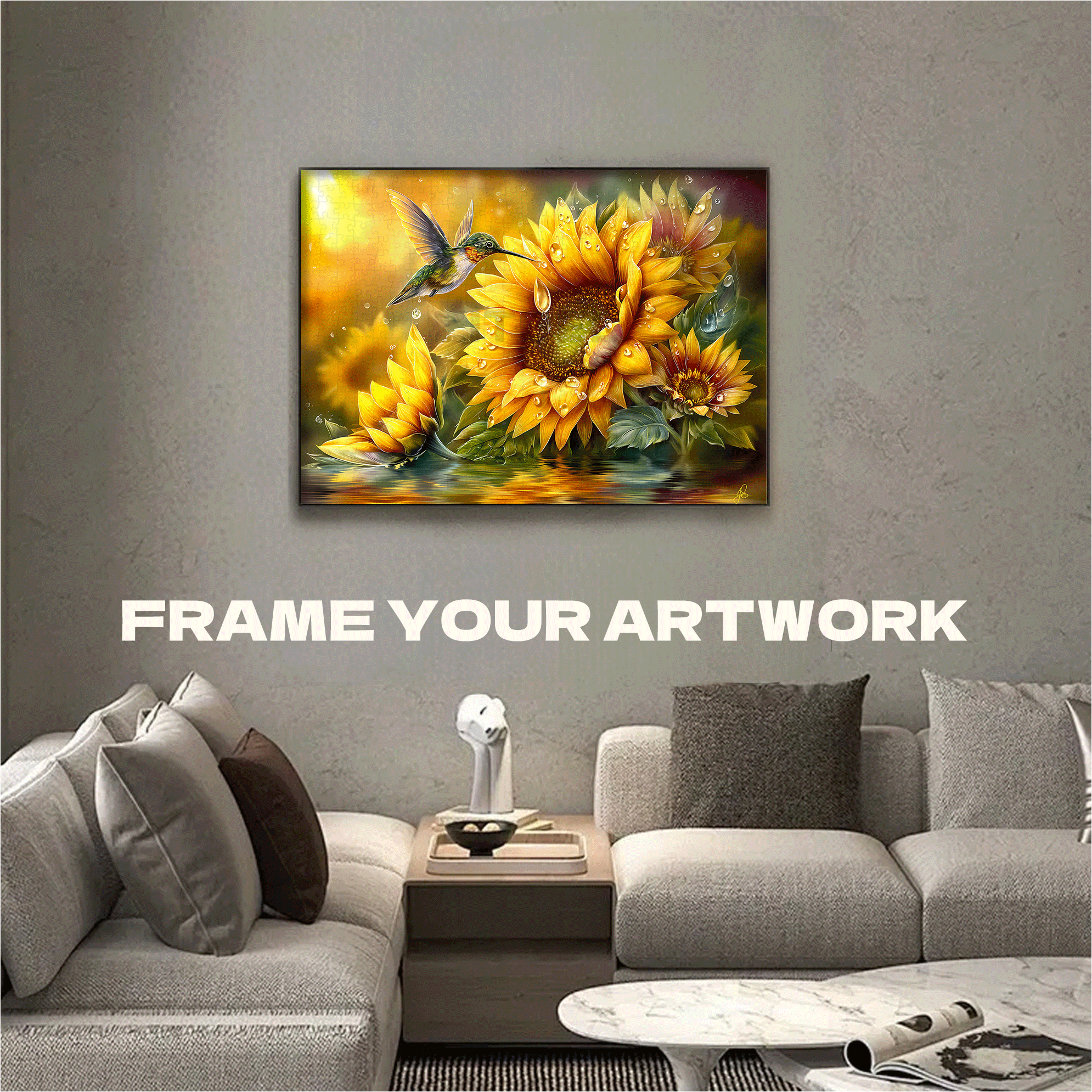 Sunflower Visitor 500pcs/1000pcs Jigsaw Puzzle, Scratch-Resistant, Interactive Family Game & Brain-Boosting DIY Decor, Perfect for Halloween, Christmas & New Year Gifts, Family Puzzle Game