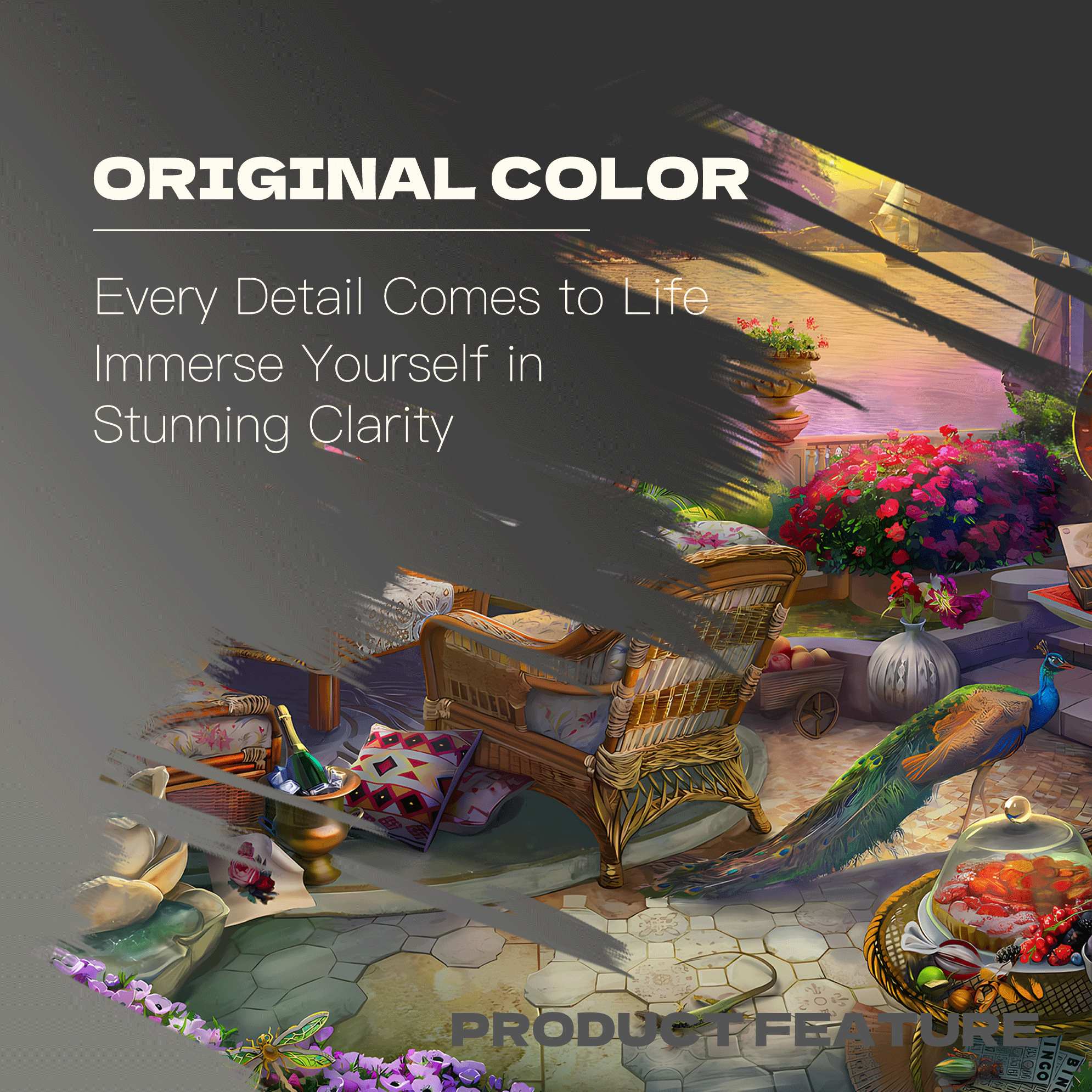 Sunset On An Italian Terrace 500pcs/1000pcs Jigsaw Puzzle, Scratch-Resistant, Interactive Family Game & Brain-Boosting DIY Decor, Perfect for Halloween, Christmas & New Year Gifts, Family Puzzle Game