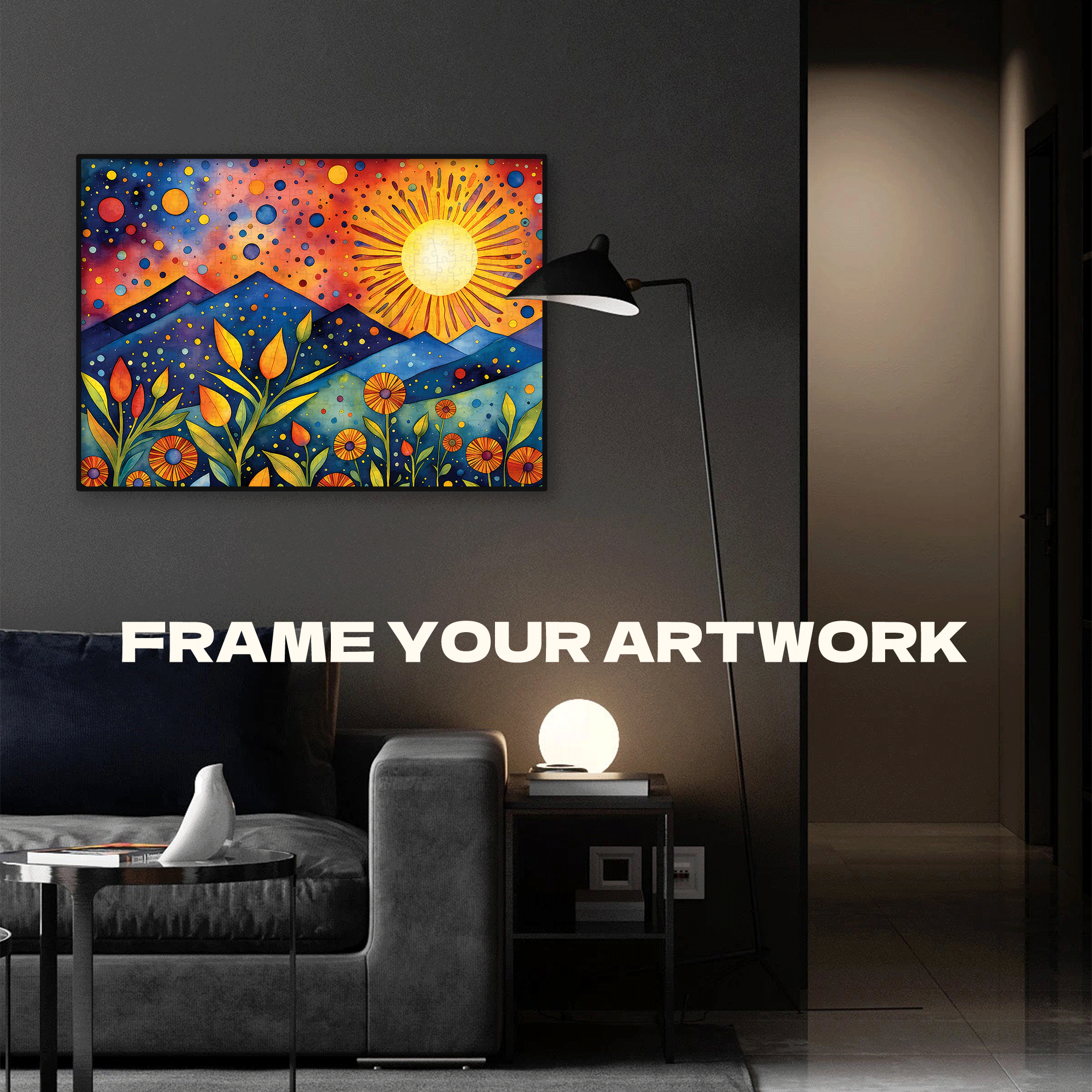 Sunset Rain 500pcs/1000pcs Jigsaw Puzzle, Scratch-Resistant, Interactive Family Game & Brain-Boosting DIY Decor, Perfect for Halloween, Christmas & New Year Gifts, Family Puzzle Game