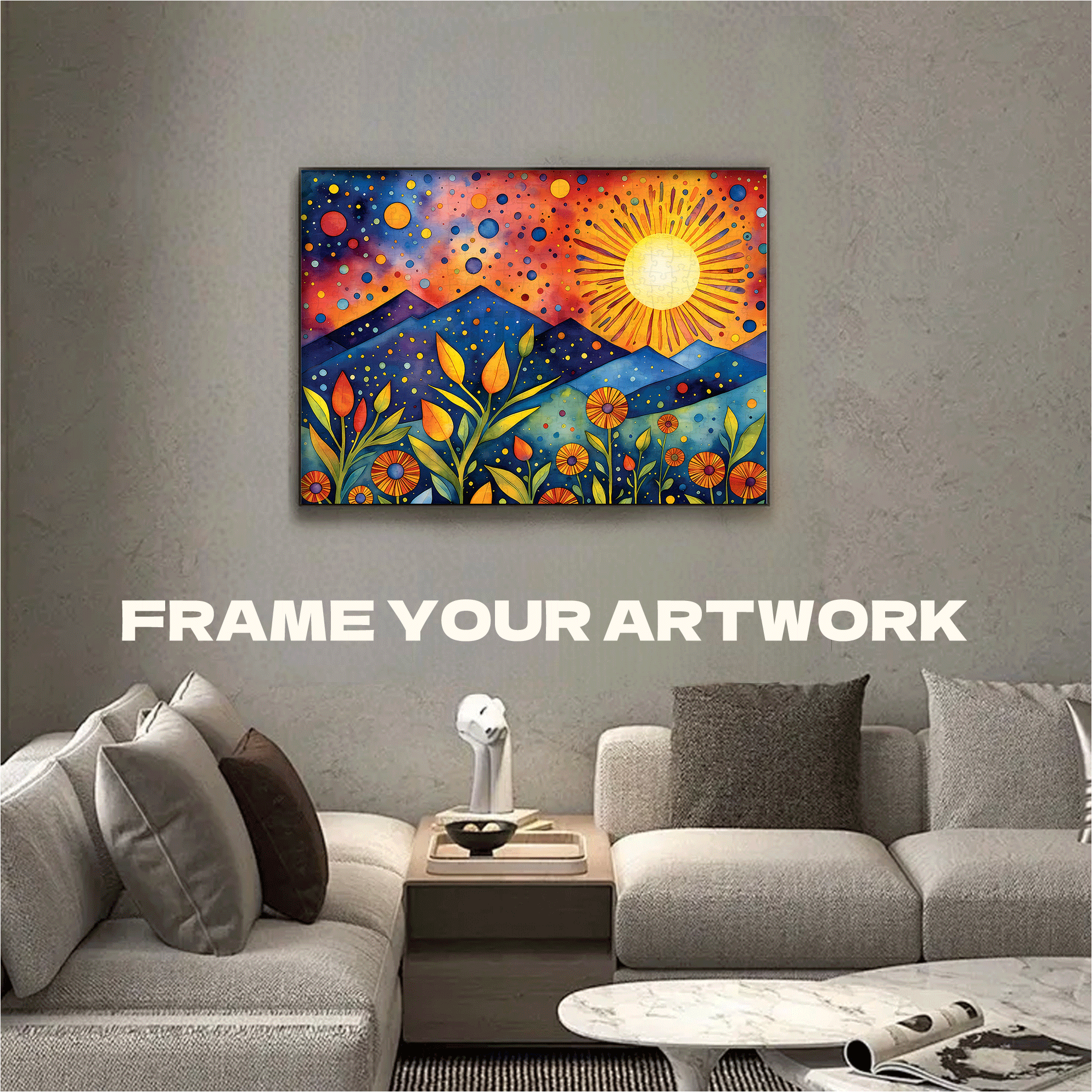 Sunset Rain 500pcs/1000pcs Jigsaw Puzzle, Scratch-Resistant, Interactive Family Game & Brain-Boosting DIY Decor, Perfect for Halloween, Christmas & New Year Gifts, Family Puzzle Game