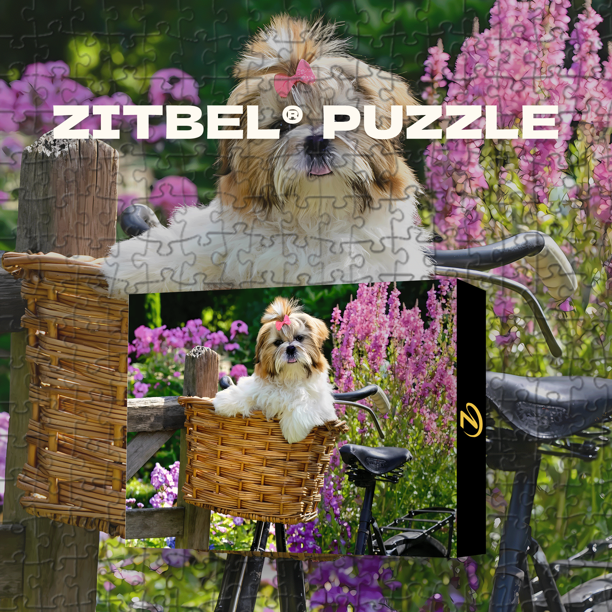 Sweet Little Dog 500pcs/1000pcs Jigsaw Puzzle, Scratch-Resistant, Interactive Family Game & Brain-Boosting DIY Decor, Perfect for Halloween, Christmas & New Year Gifts, Family Puzzle Game