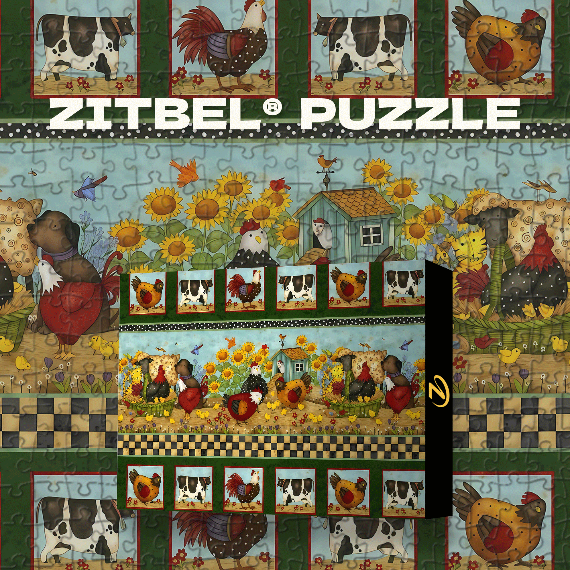 American Happy Farm 500pcs/1000pcs Jigsaw Puzzle, Scratch-Resistant, Interactive Family Game & Brain-Boosting DIY Decor, Perfect for Halloween, Christmas & New Year Gifts, Family Puzzle Game