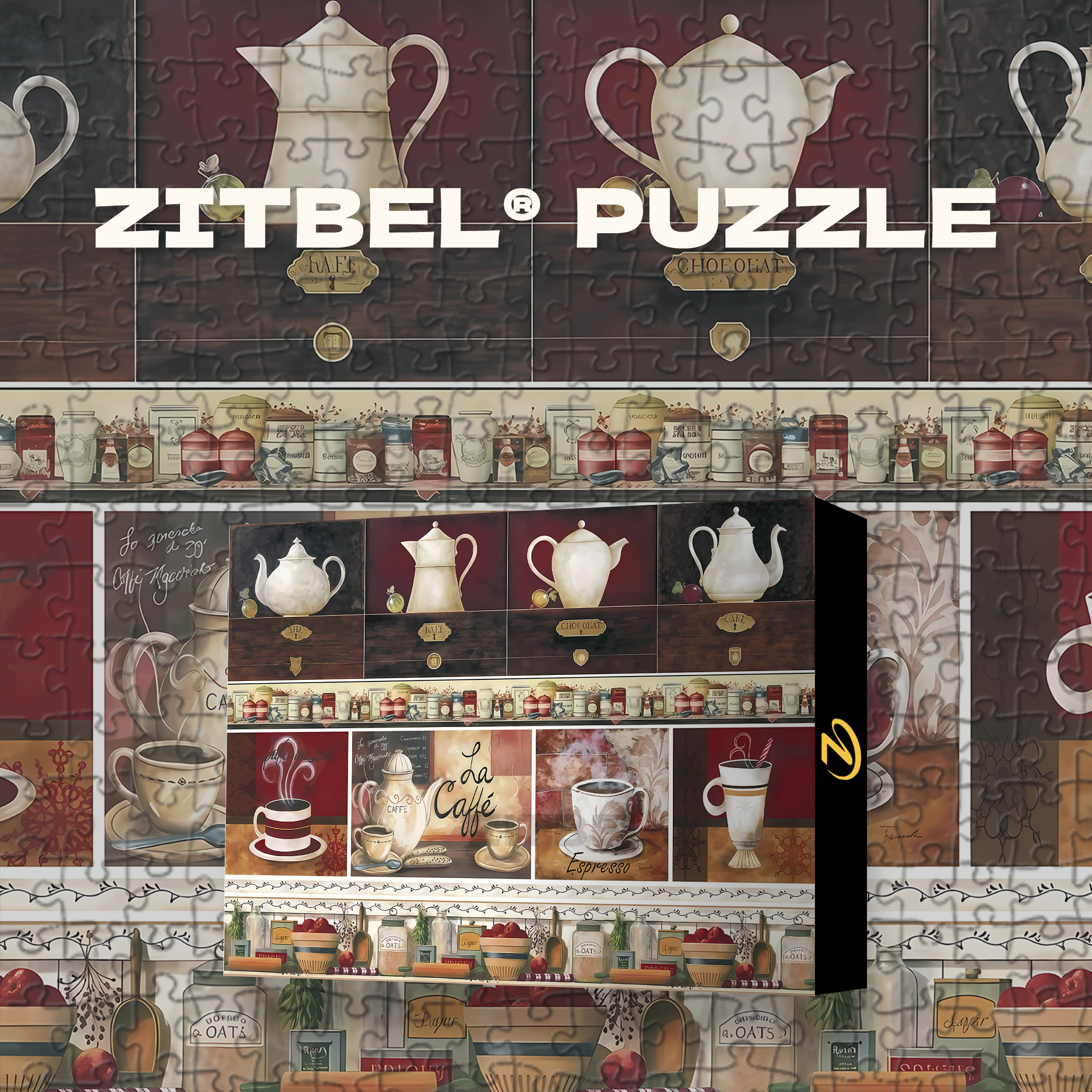Collection of Teapots 500pcs/1000pcs Jigsaw Puzzle, Scratch-Resistant, Interactive Family Game & Brain-Boosting DIY Decor, Perfect for Halloween, Christmas & New Year Gifts, Family Puzzle Game
