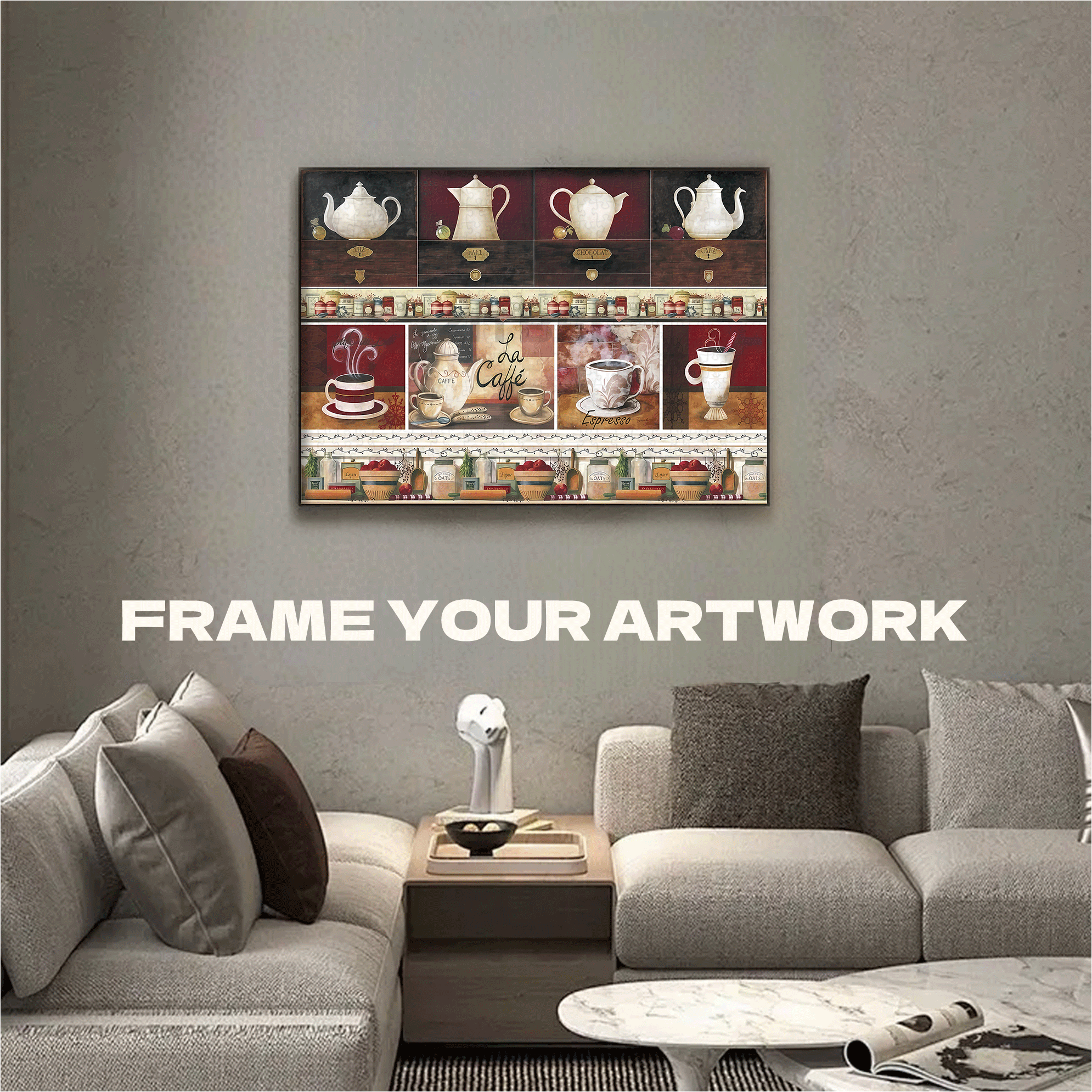 Collection of Teapots 500pcs/1000pcs Jigsaw Puzzle, Scratch-Resistant, Interactive Family Game & Brain-Boosting DIY Decor, Perfect for Halloween, Christmas & New Year Gifts, Family Puzzle Game