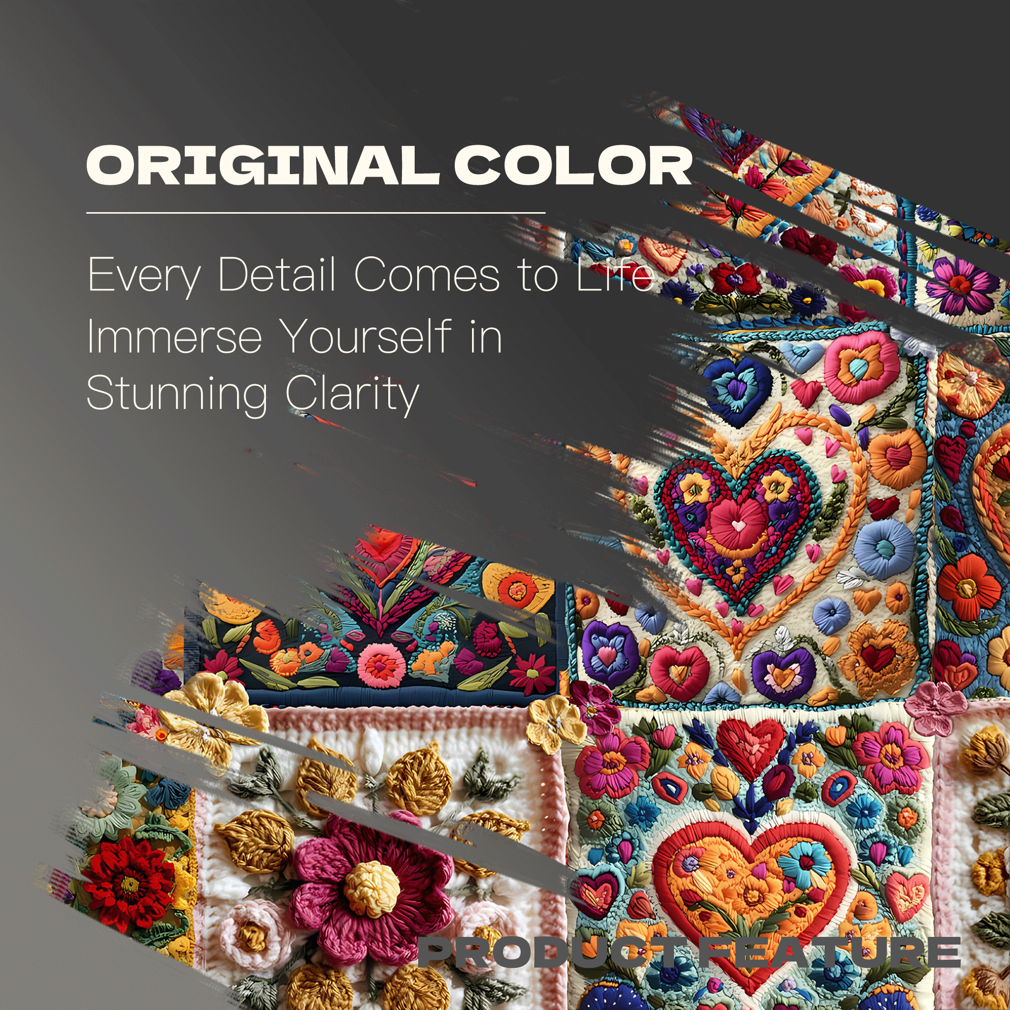 Crochet Hearts 500pcs/1000pcs Jigsaw Puzzle, Scratch-Resistant, Interactive Family Game & Brain-Boosting DIY Decor, Perfect for Halloween, Christmas & New Year Gifts, Family Puzzle Game
