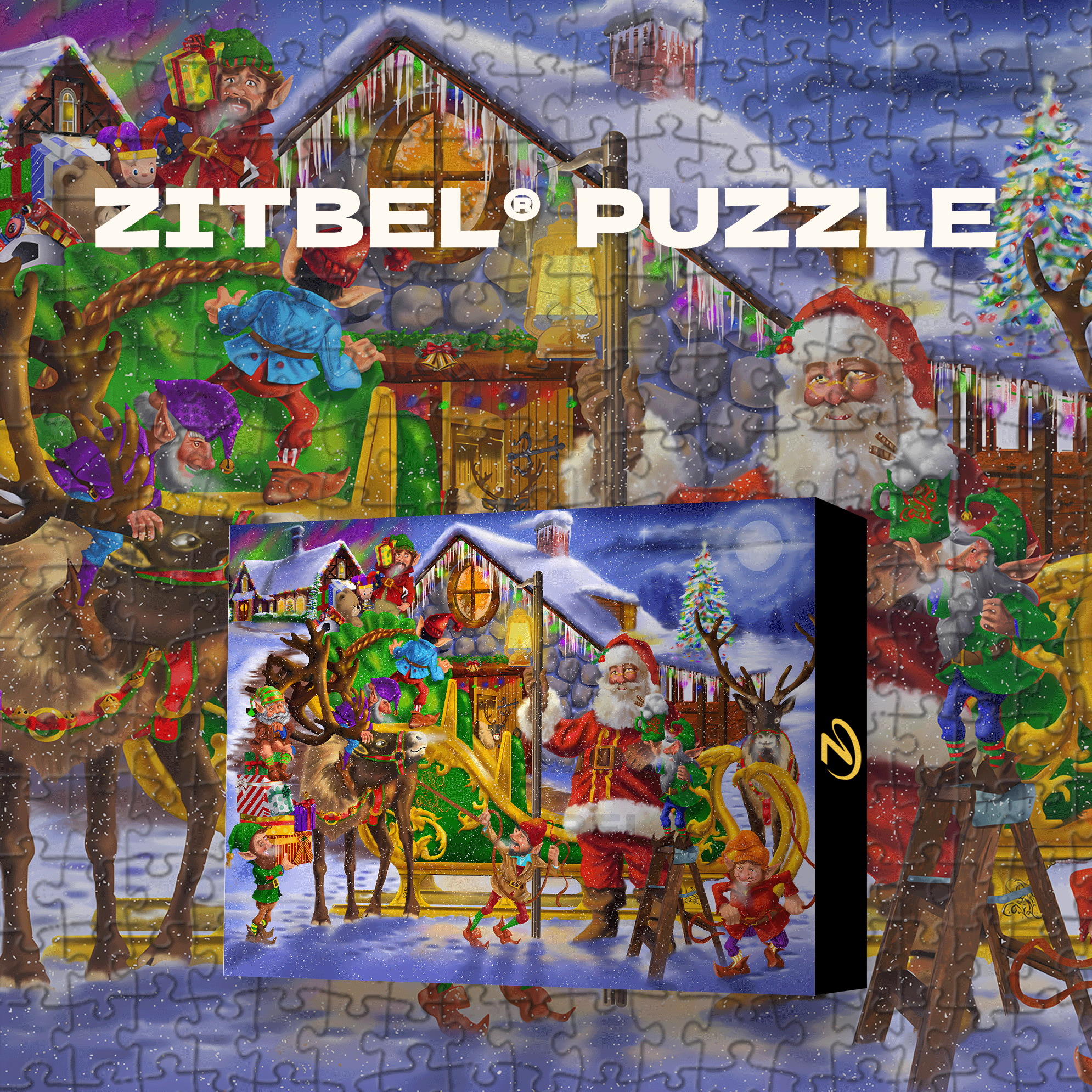 Crunch Time At The North Pole 500pcs/1000pcs Jigsaw Puzzle, Scratch-Resistant, Interactive Family Game & Brain-Boosting DIY Decor, Perfect for Halloween, Christmas & New Year Gifts, Family Puzzle Game