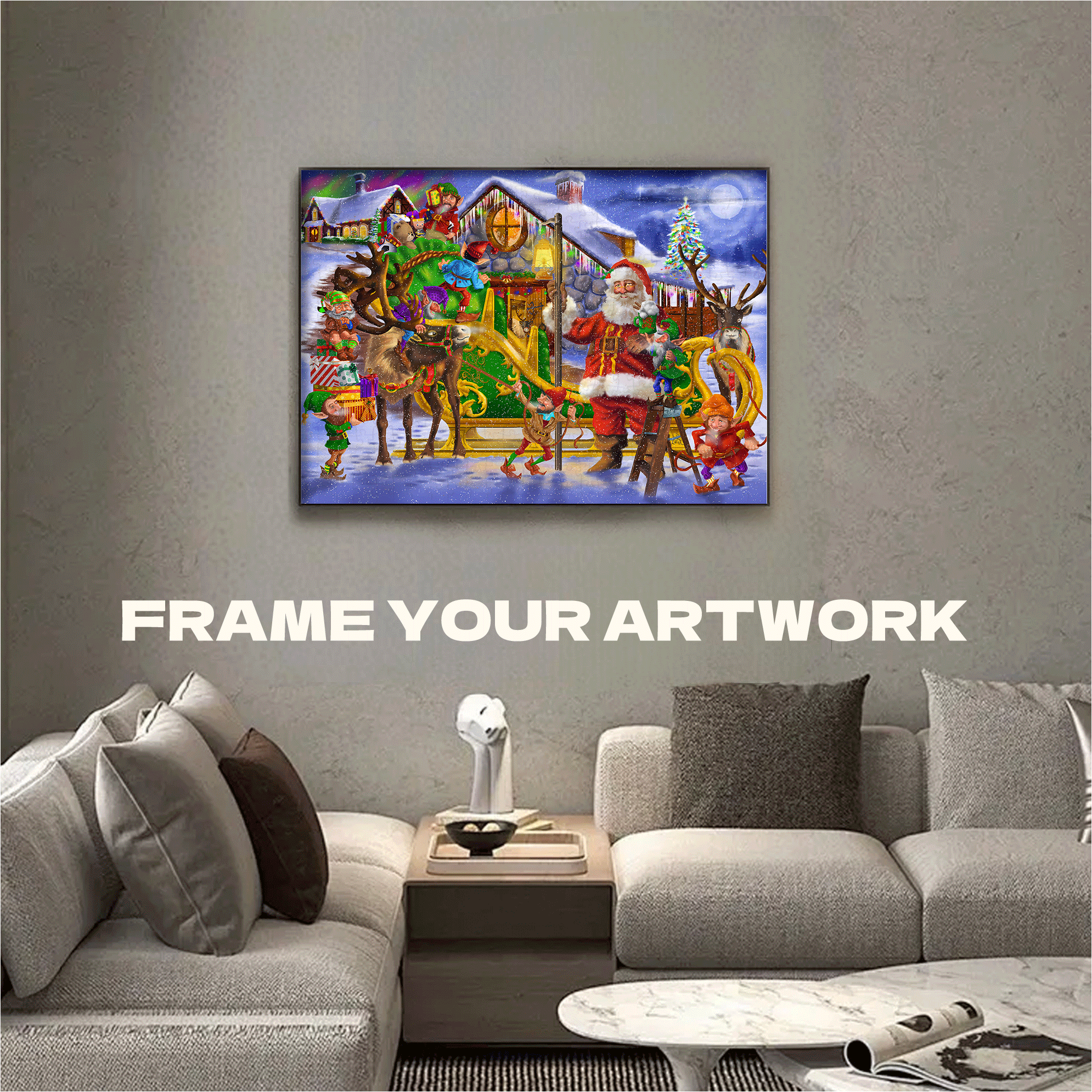 Crunch Time At The North Pole 500pcs/1000pcs Jigsaw Puzzle, Scratch-Resistant, Interactive Family Game & Brain-Boosting DIY Decor, Perfect for Halloween, Christmas & New Year Gifts, Family Puzzle Game