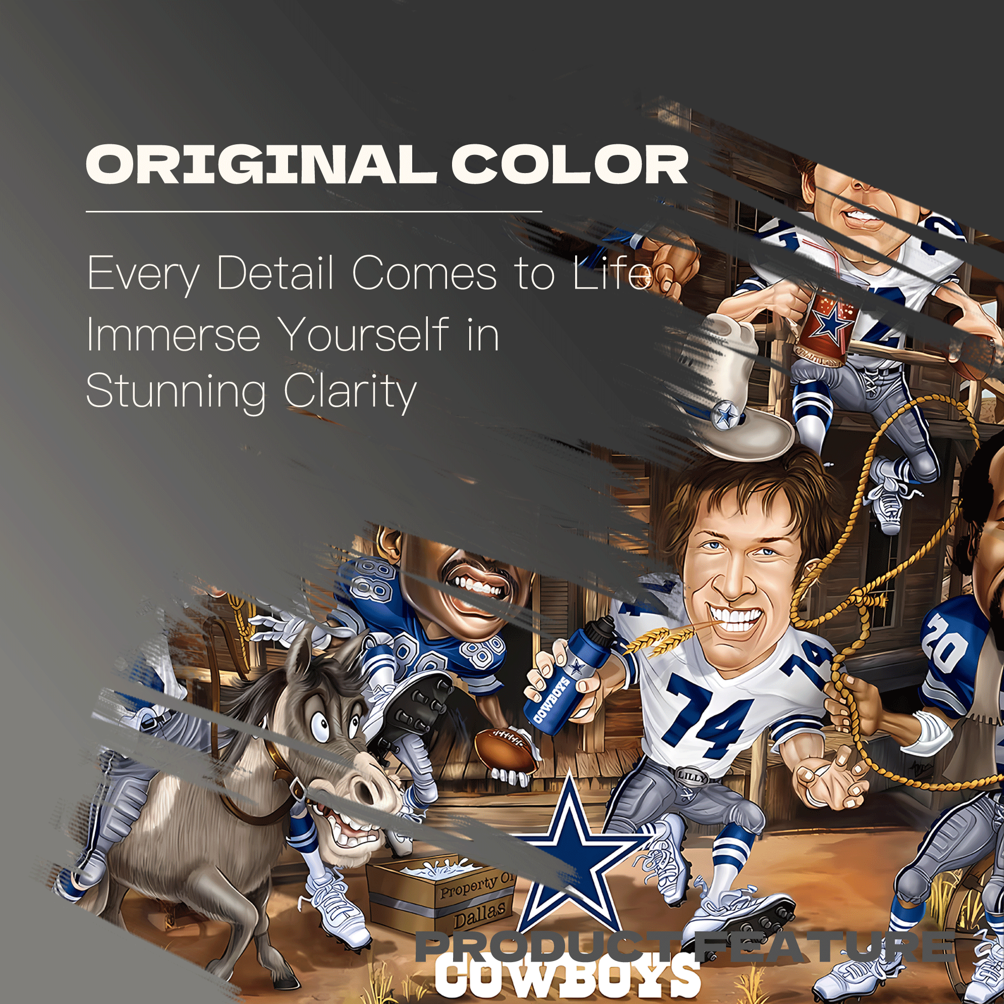 Dallas Cowboys NFL All-Time Greats 500pcs/1000pcs Jigsaw Puzzle, Scratch-Resistant, Interactive Family Game & Brain-Boosting DIY Decor, Perfect for Halloween, Christmas & New Year Gifts, Family Puzzle Game