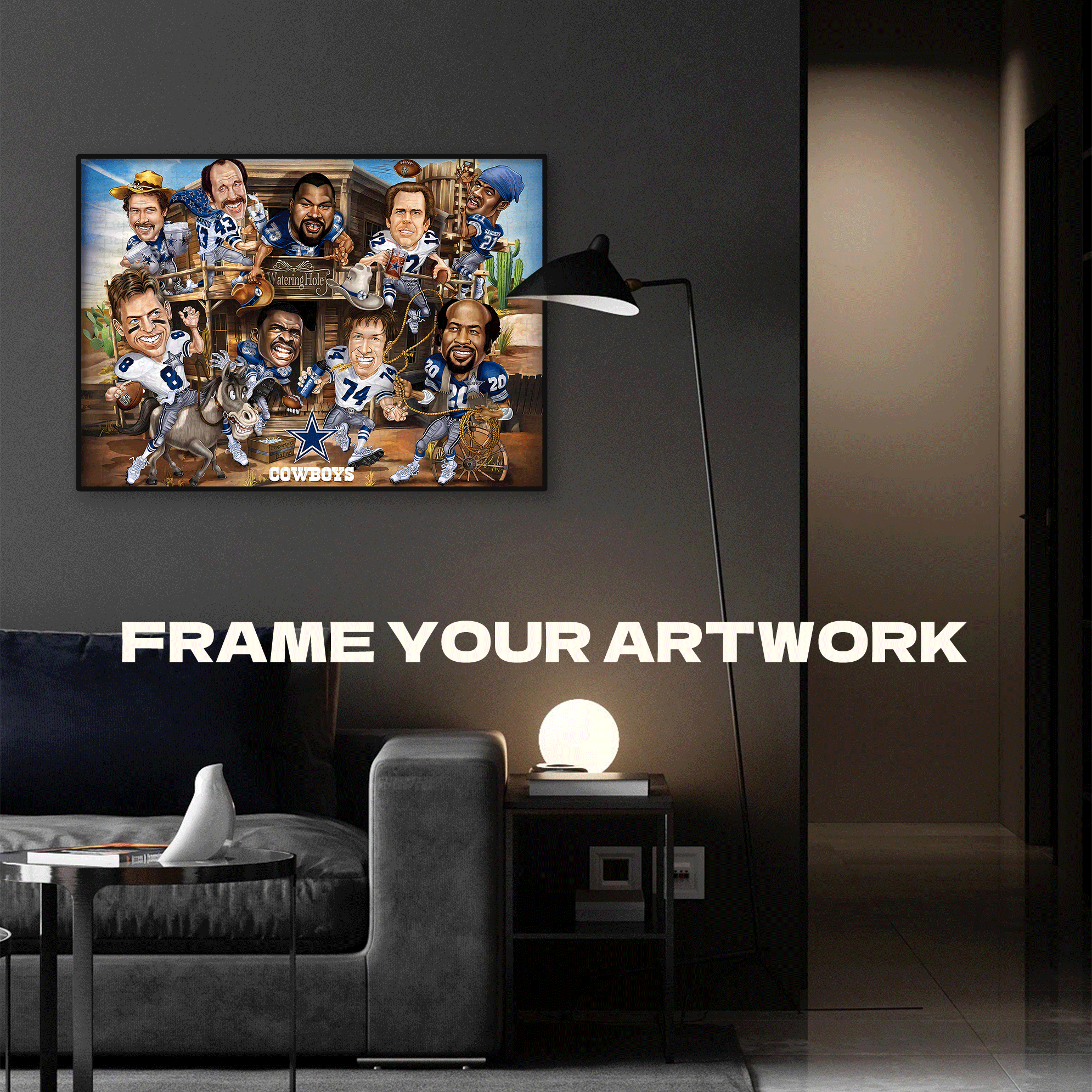 Dallas Cowboys NFL All-Time Greats 500pcs/1000pcs Jigsaw Puzzle, Scratch-Resistant, Interactive Family Game & Brain-Boosting DIY Decor, Perfect for Halloween, Christmas & New Year Gifts, Family Puzzle Game