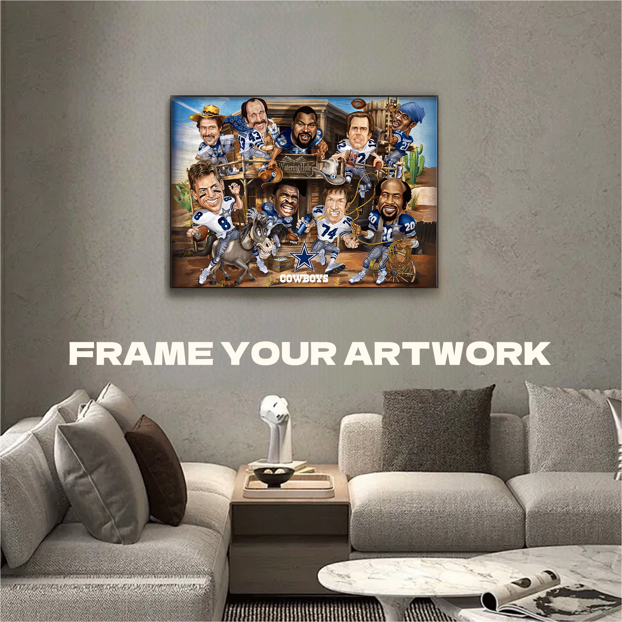 Dallas Cowboys NFL All-Time Greats 500pcs/1000pcs Jigsaw Puzzle, Scratch-Resistant, Interactive Family Game & Brain-Boosting DIY Decor, Perfect for Halloween, Christmas & New Year Gifts, Family Puzzle Game
