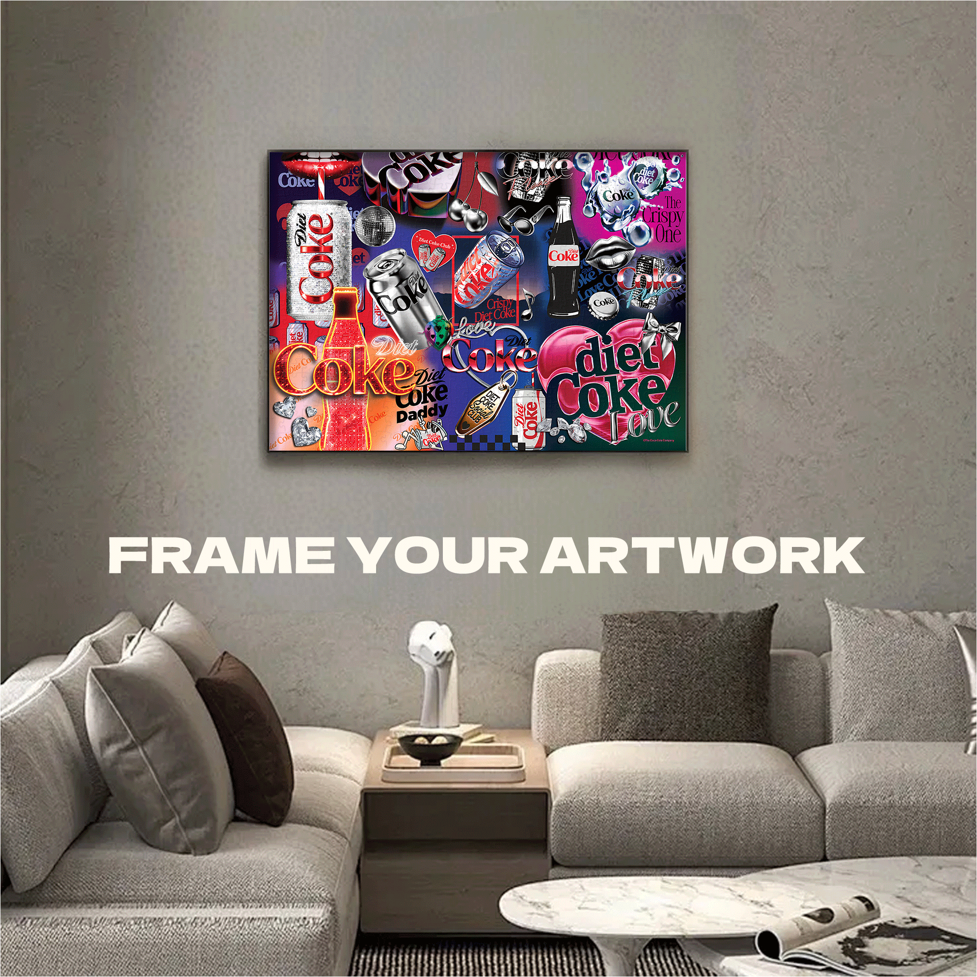 Diet Coke Bling 500pcs/1000pcs Jigsaw Puzzle, Scratch-Resistant, Interactive Family Game & Brain-Boosting DIY Decor, Perfect for Halloween, Christmas & New Year Gifts, Family Puzzle Game