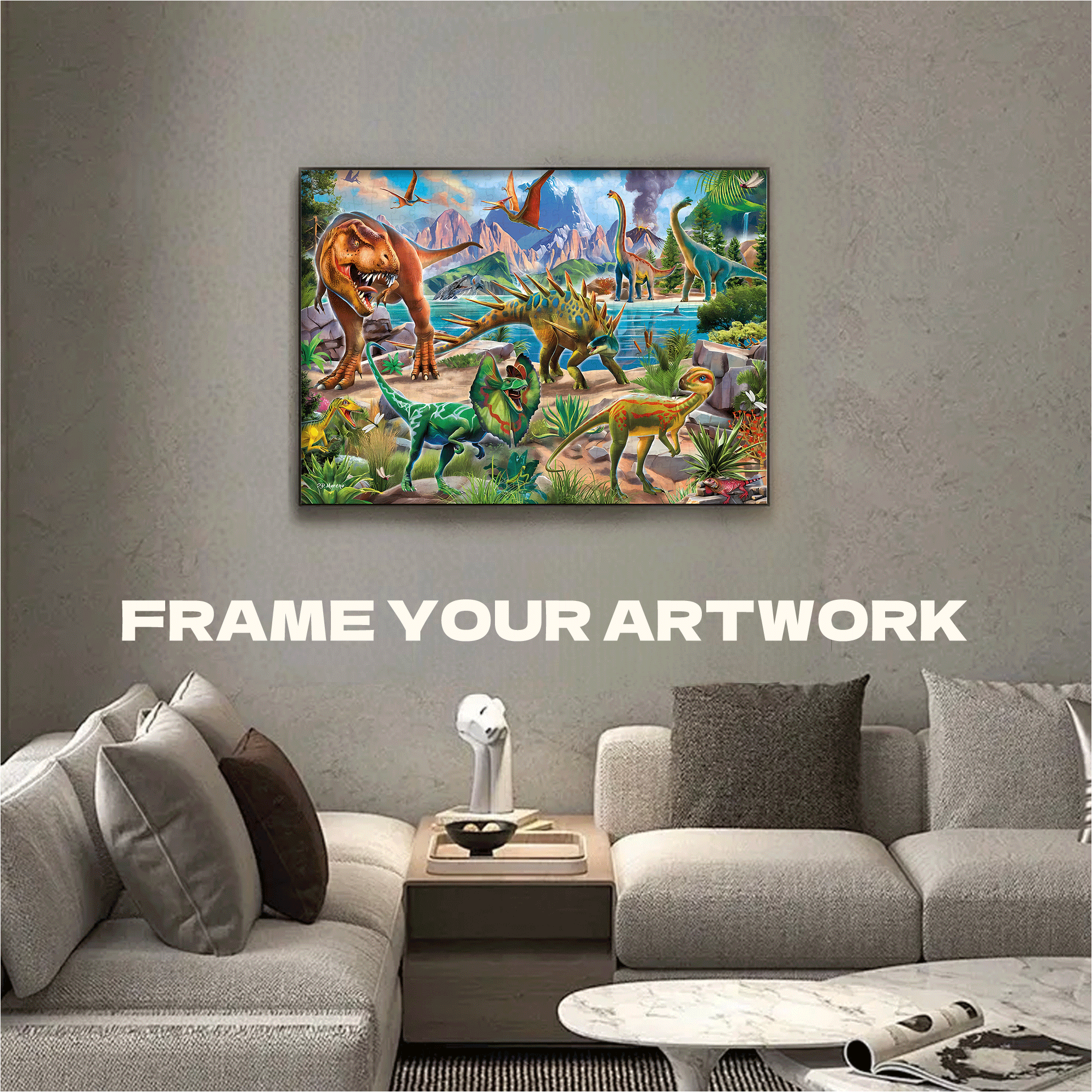 Dinoland Glow 500pcs/1000pcs Jigsaw Puzzle, Scratch-Resistant, Interactive Family Game & Brain-Boosting DIY Decor, Perfect for Halloween, Christmas & New Year Gifts, Family Puzzle Game