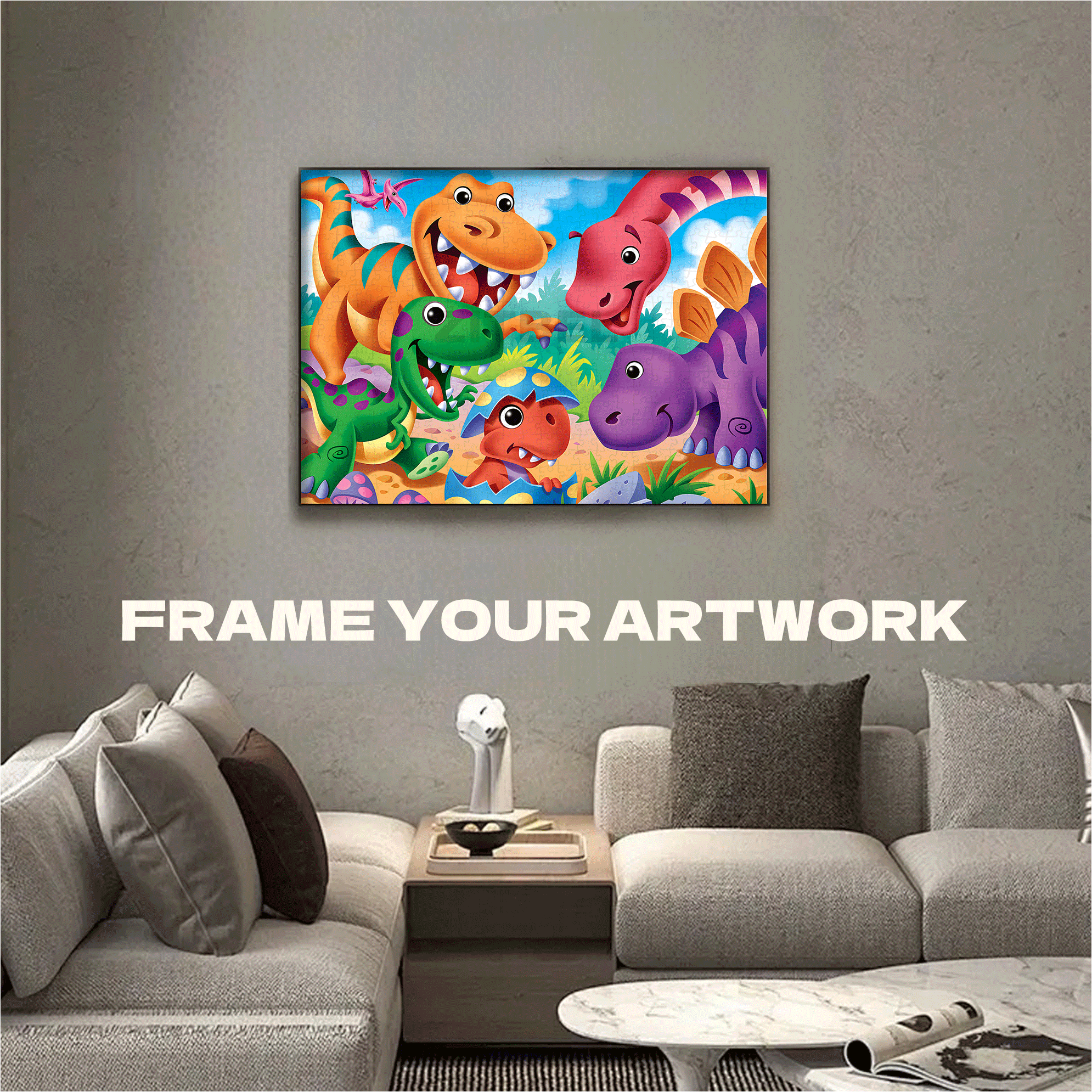 Dinosaurs 500pcs/1000pcs Jigsaw Puzzle, Scratch-Resistant, Interactive Family Game & Brain-Boosting DIY Decor, Perfect for Halloween, Christmas & New Year Gifts, Family Puzzle Game
