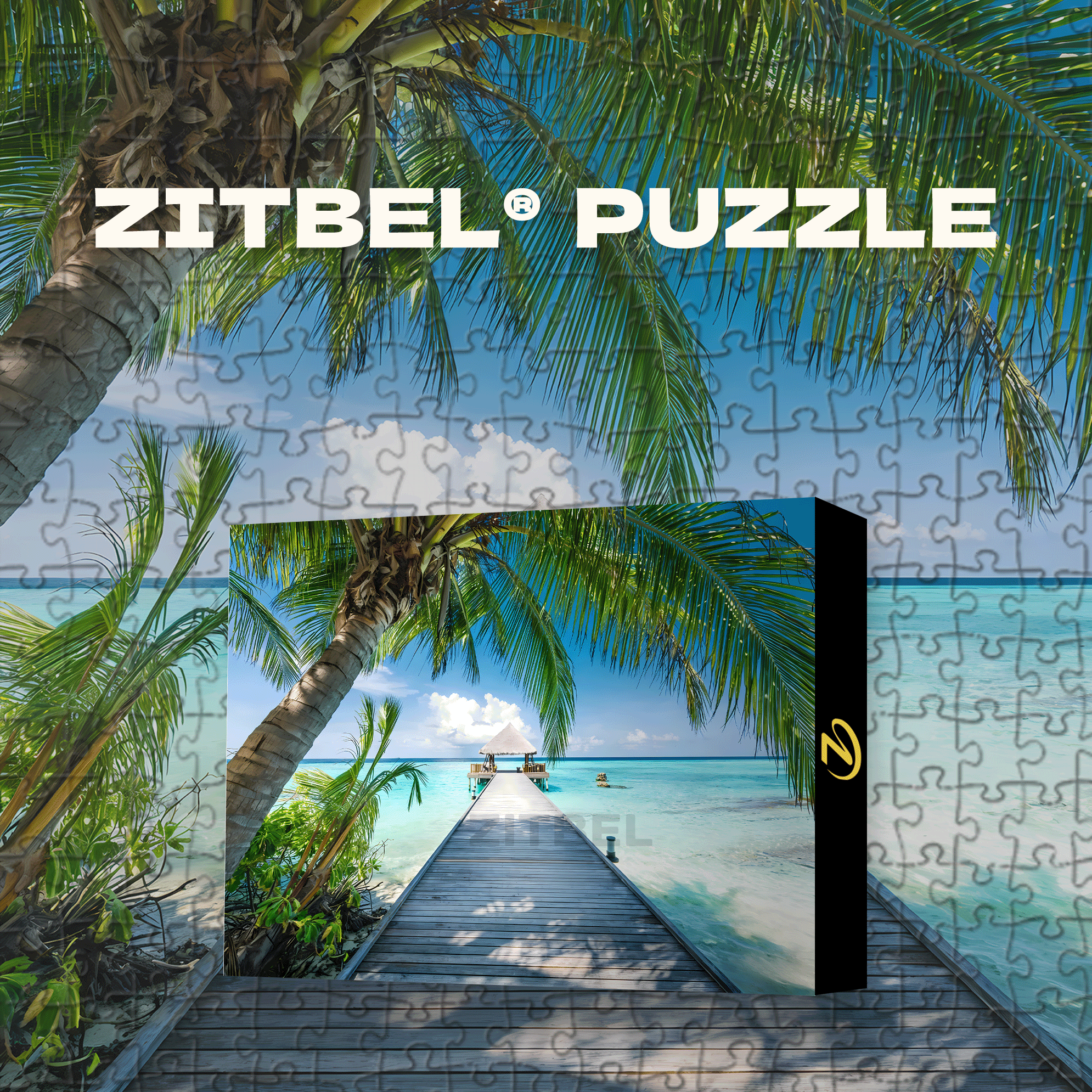 Dream Beach On The Maledives 500pcs/1000pcs Jigsaw Puzzle, Scratch-Resistant, Interactive Family Game & Brain-Boosting DIY Decor, Perfect for Halloween, Christmas & New Year Gifts, Family Puzzle Game