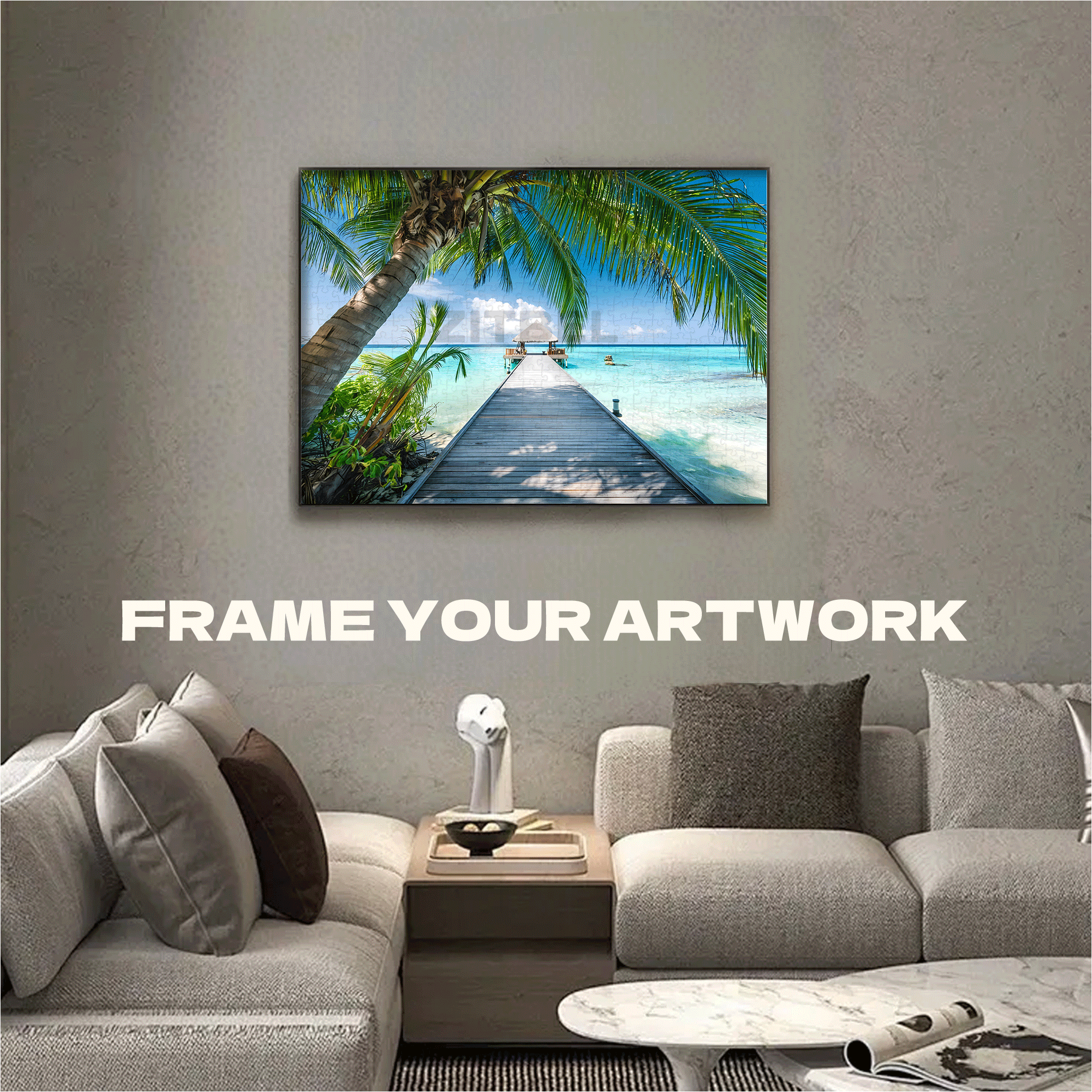Dream Beach On The Maledives 500pcs/1000pcs Jigsaw Puzzle, Scratch-Resistant, Interactive Family Game & Brain-Boosting DIY Decor, Perfect for Halloween, Christmas & New Year Gifts, Family Puzzle Game