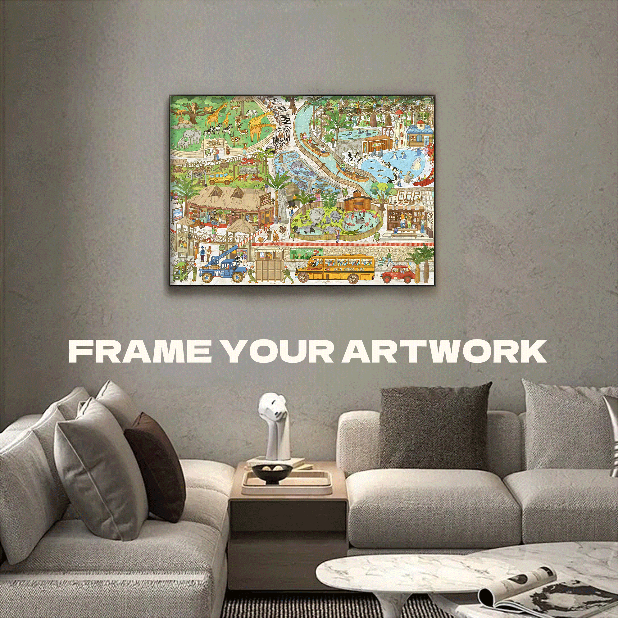 Escape From Buin City 500pcs/1000pcs Jigsaw Puzzle, Scratch-Resistant, Interactive Family Game & Brain-Boosting DIY Decor, Perfect for Halloween, Christmas & New Year Gifts, Family Puzzle Game