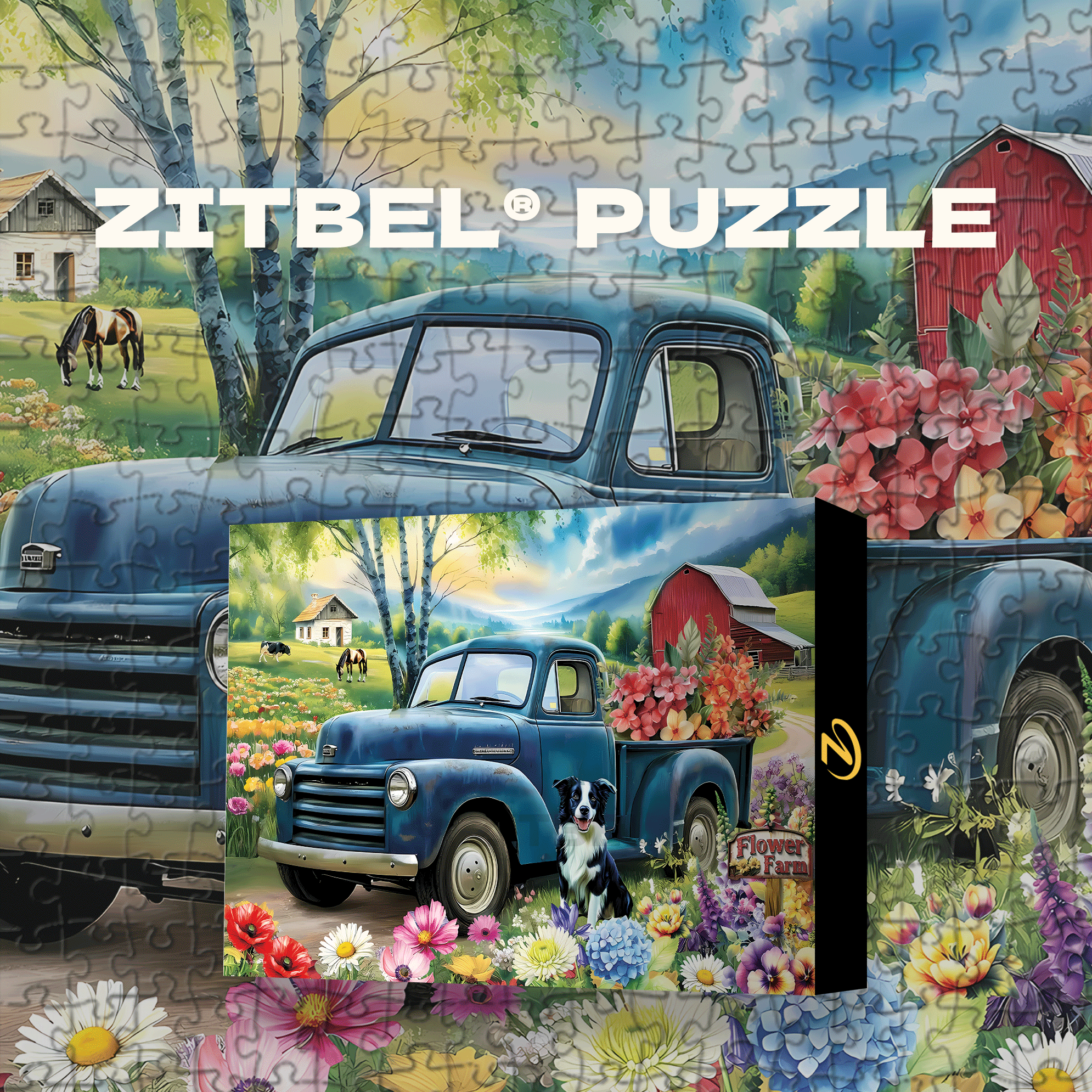 Flower Farm 500pcs/1000pcs Jigsaw Puzzle, Scratch-Resistant, Interactive Family Game & Brain-Boosting DIY Decor, Perfect for Halloween, Christmas & New Year Gifts, Family Puzzle Game
