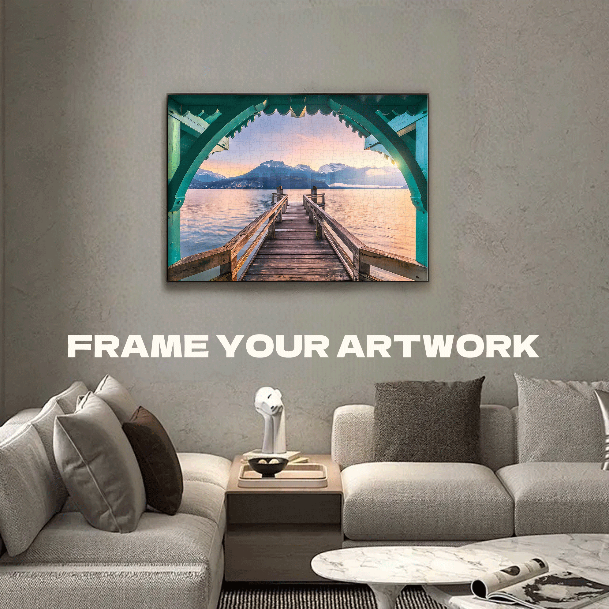 Footbridge At Lac d'Annecy 500pcs/1000pcs Jigsaw Puzzle, Scratch-Resistant, Interactive Family Game & Brain-Boosting DIY Decor, Perfect for Halloween, Christmas & New Year Gifts, Family Puzzle Game