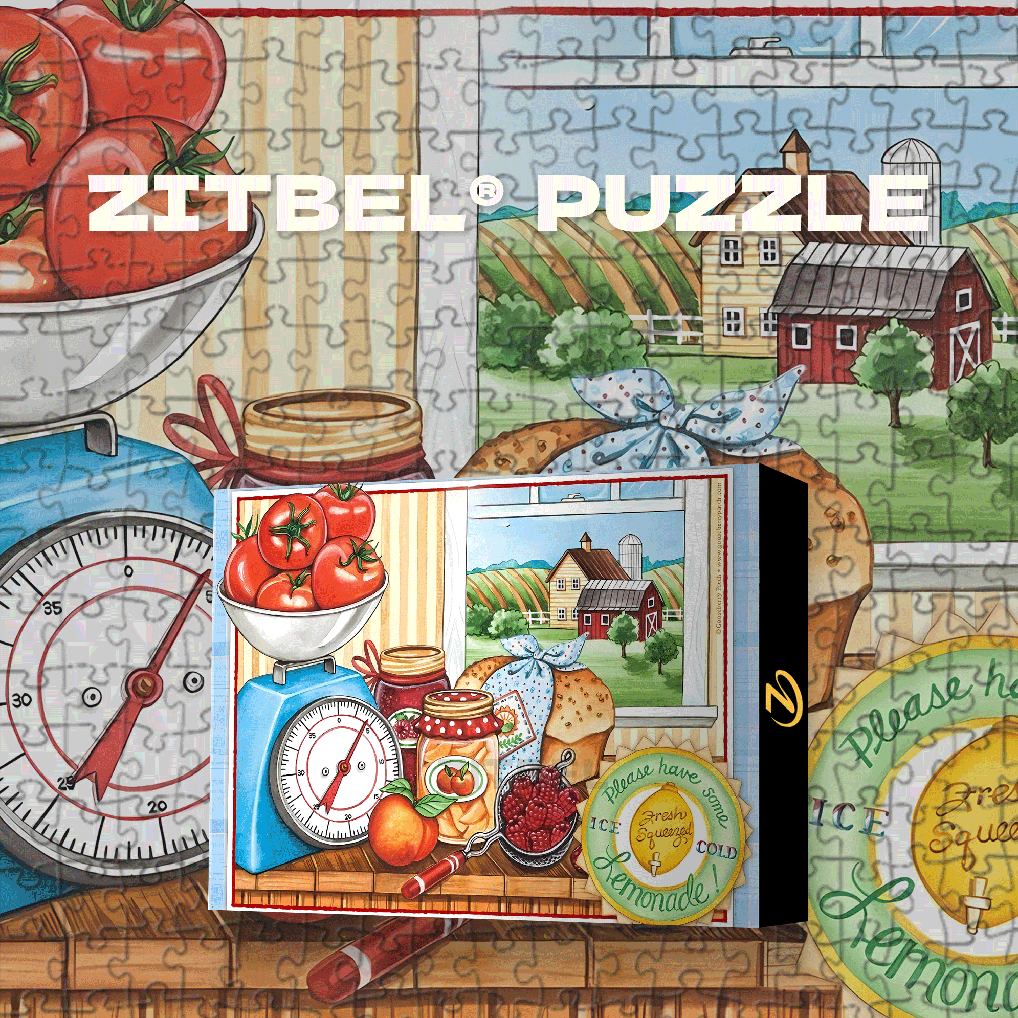 Fresh Harvest Collection In The Countryside 500pcs/1000pcs Jigsaw Puzzle, Scratch-Resistant, Interactive Family Game & Brain-Boosting DIY Decor, Perfect for Halloween, Christmas & New Year Gifts, Family Puzzle Game