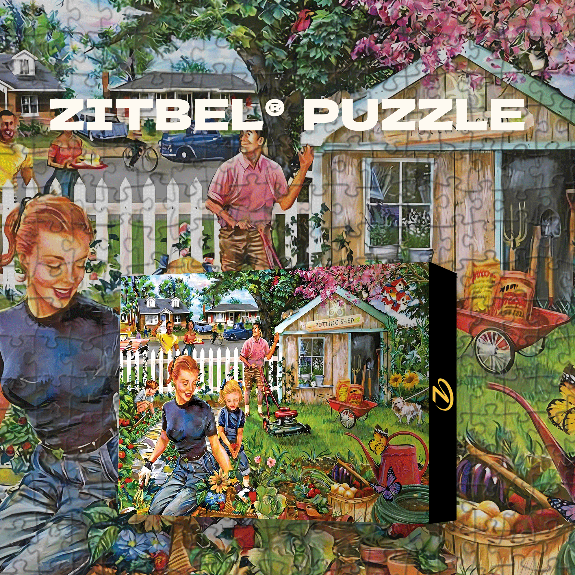 Gardening With Mom 500pcs/1000pcs Jigsaw Puzzle, Scratch-Resistant, Interactive Family Game & Brain-Boosting DIY Decor, Perfect for Halloween, Christmas & New Year Gifts, Family Puzzle Game