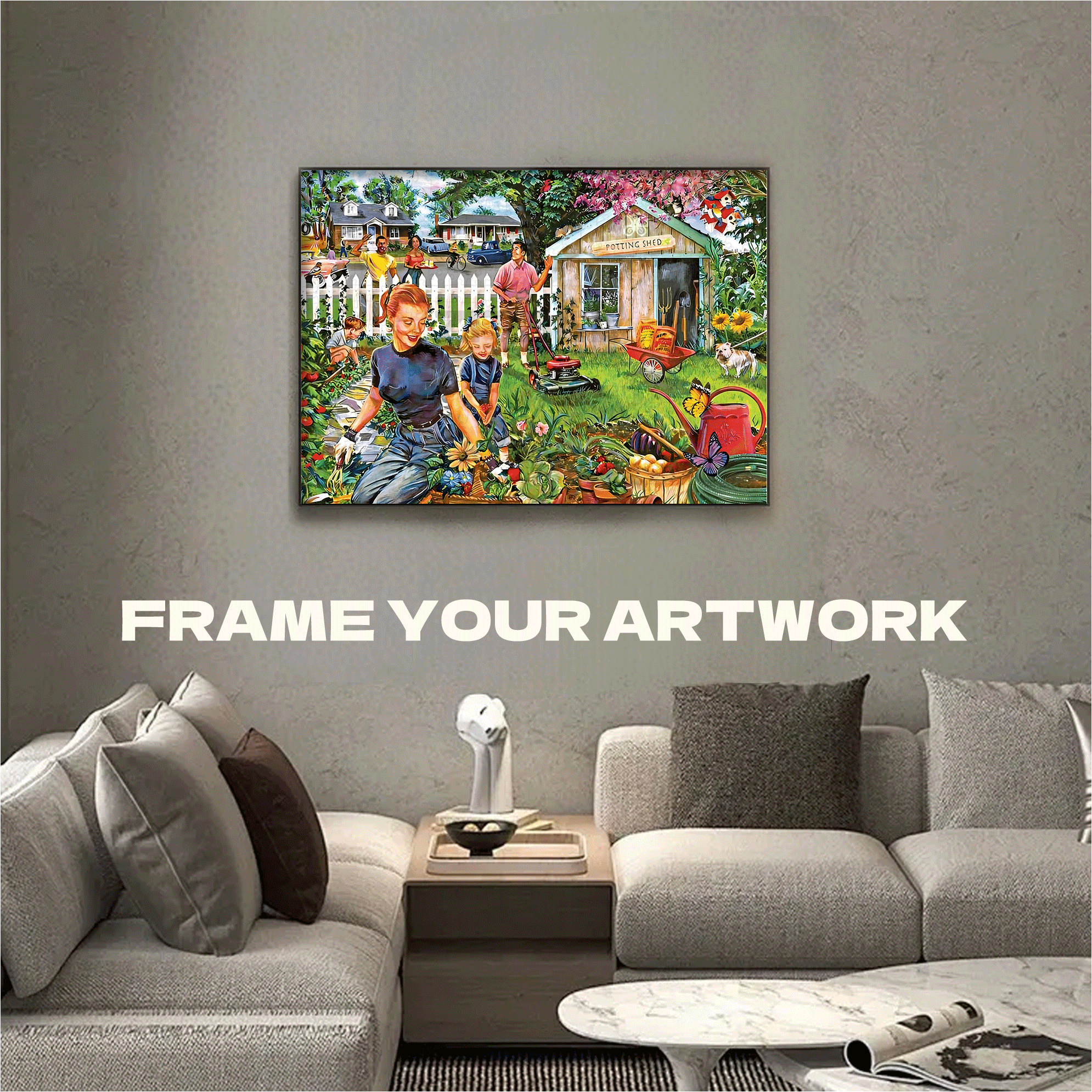 Gardening With Mom 500pcs/1000pcs Jigsaw Puzzle, Scratch-Resistant, Interactive Family Game & Brain-Boosting DIY Decor, Perfect for Halloween, Christmas & New Year Gifts, Family Puzzle Game
