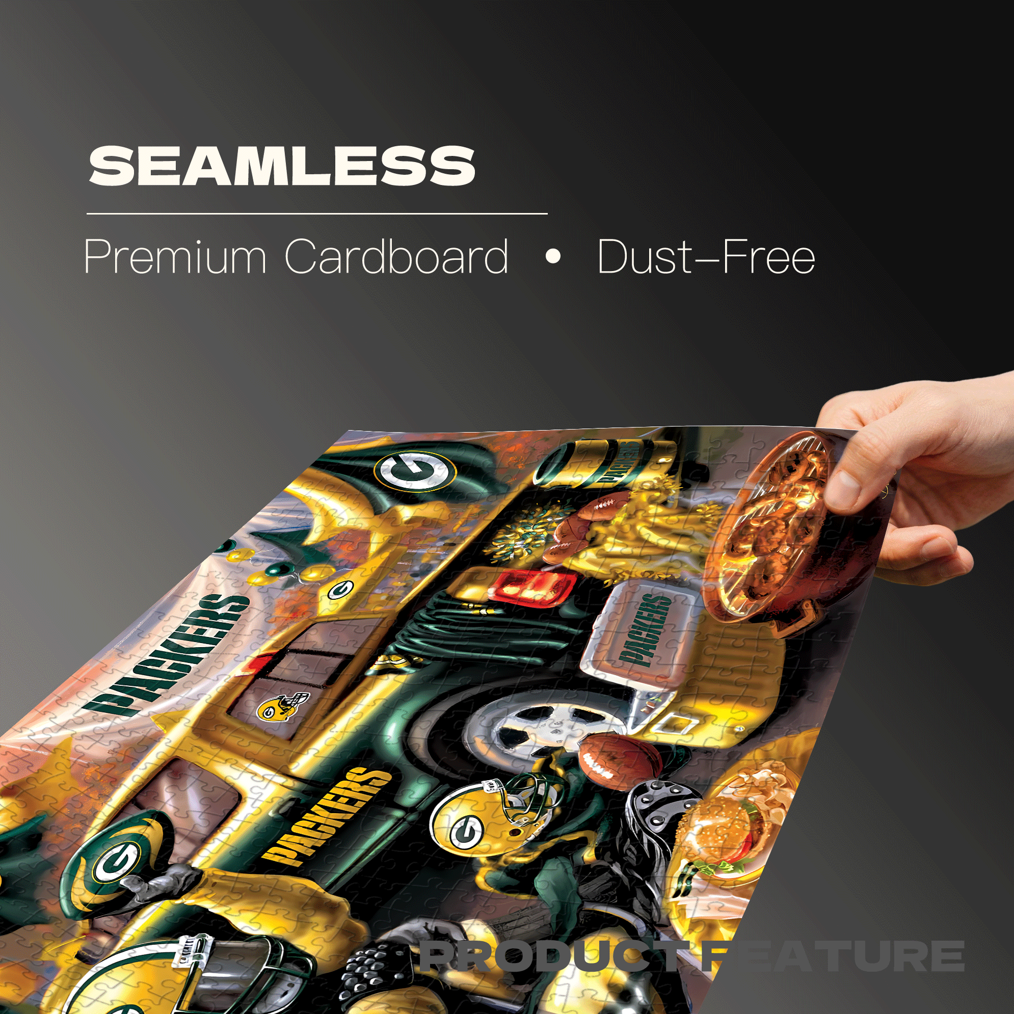 Green Bay Packers Gameday 500pcs/1000pcs Jigsaw Puzzle, Scratch-Resistant, Interactive Family Game & Brain-Boosting DIY Decor, Perfect for Halloween, Christmas & New Year Gifts, Family Puzzle Game