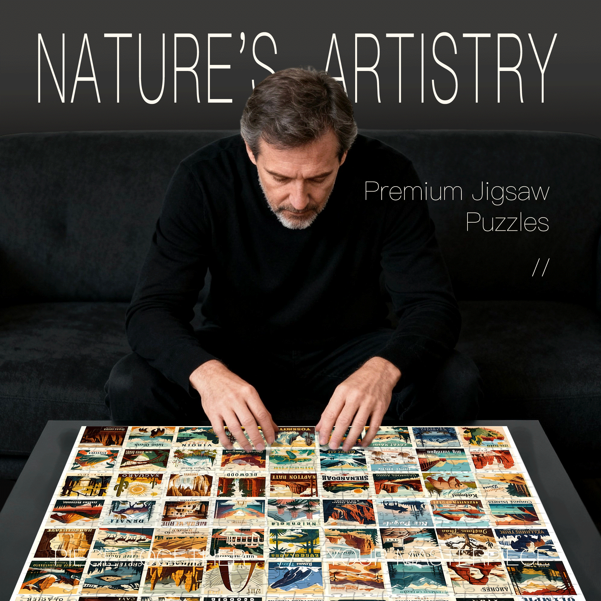 Illustrated Guide to the 63 U.S. National Parks 500pcs/1000pcs Jigsaw Puzzle, Scratch-Resistant, Interactive Family Game & Brain-Boosting DIY Decor, Perfect for Halloween, Christmas & New Year Gifts, Family Puzzle Game