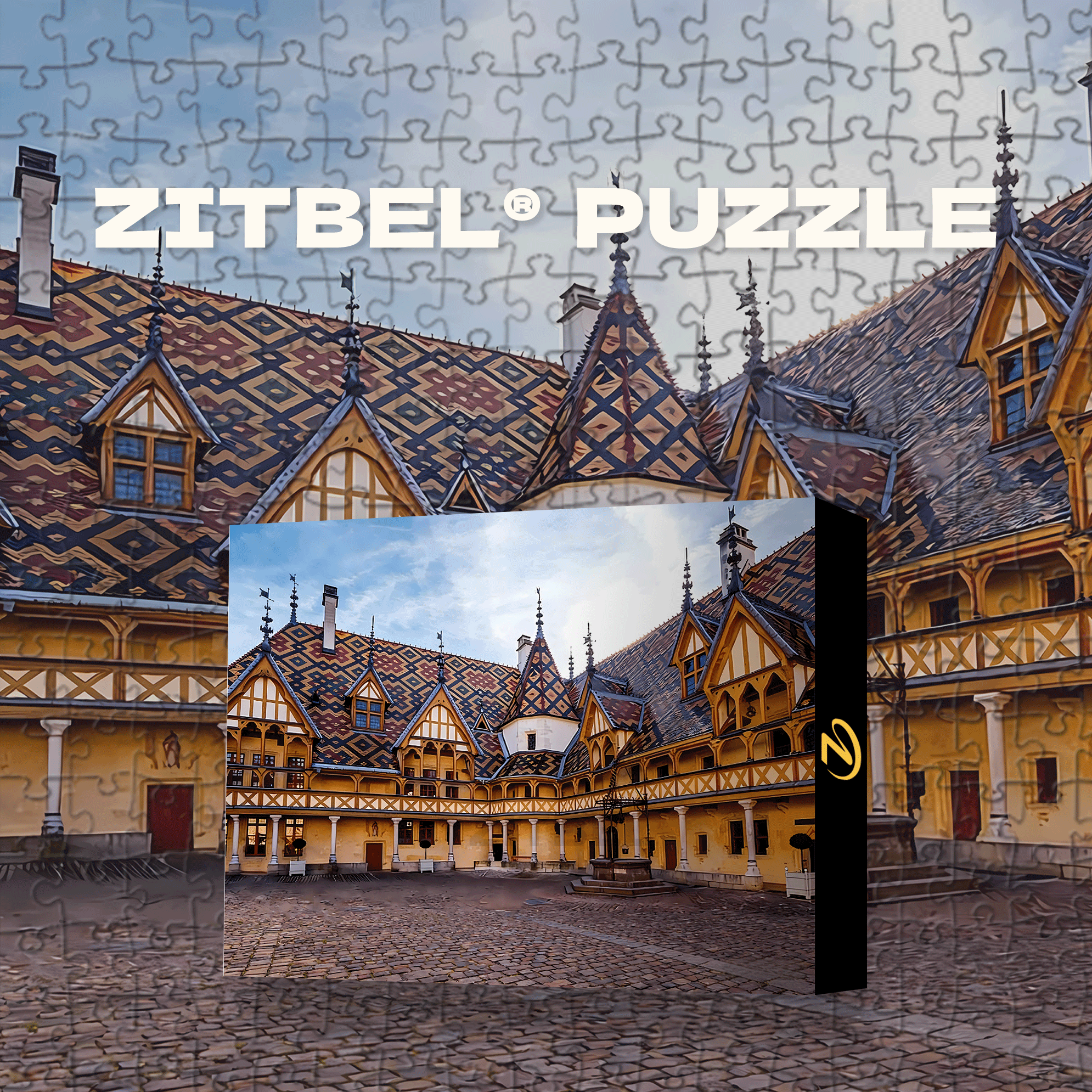 Les hospices de Beaune 500pcs/1000pcs Jigsaw Puzzle, Scratch-Resistant, Interactive Family Game & Brain-Boosting DIY Decor, Perfect for Halloween, Christmas & New Year Gifts, Family Puzzle Game