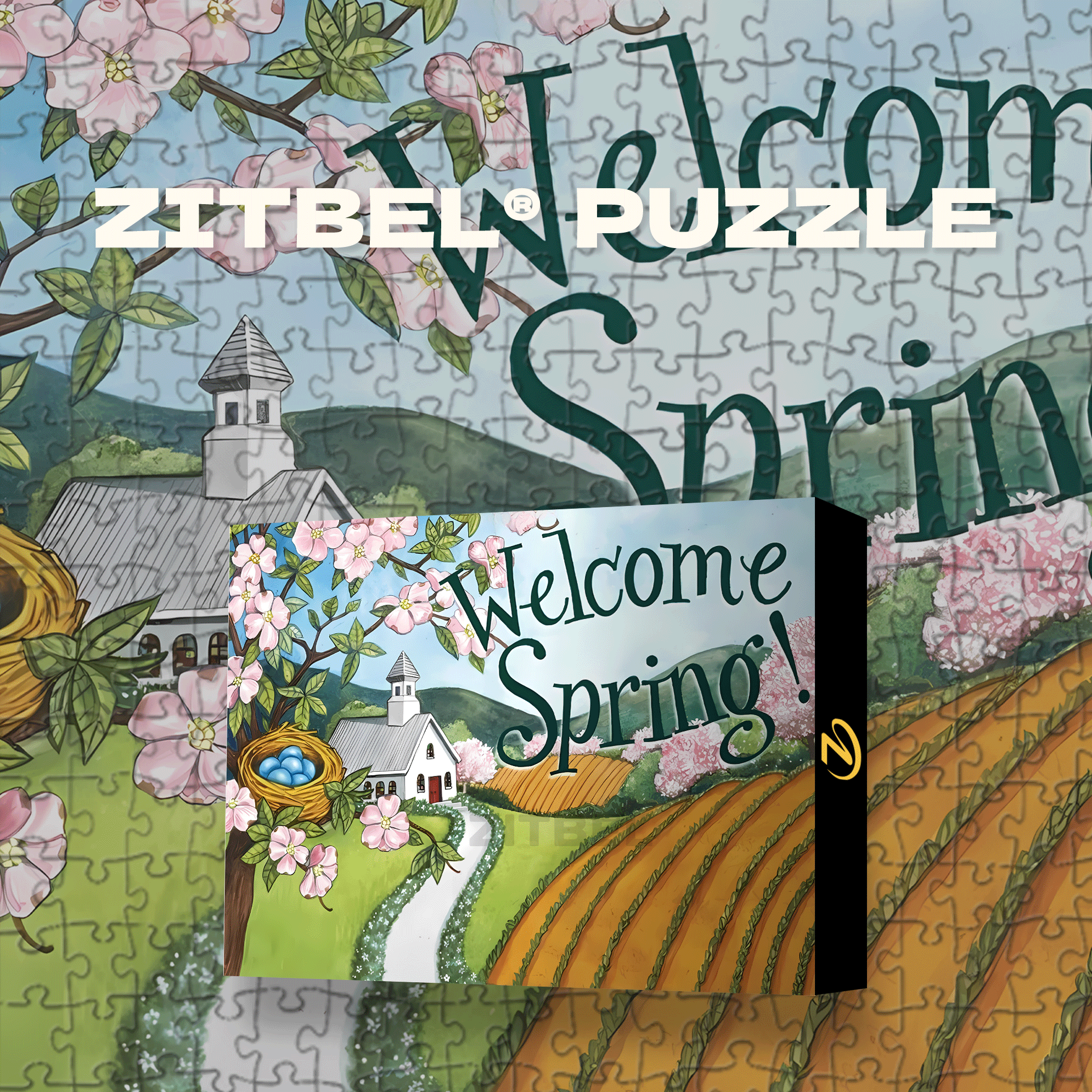Rural Spring with Rich Vitality 500pcs/1000pcs Jigsaw Puzzle, Scratch-Resistant, Interactive Family Game & Brain-Boosting DIY Decor, Perfect for Halloween, Christmas & New Year Gifts, Family Puzzle Game