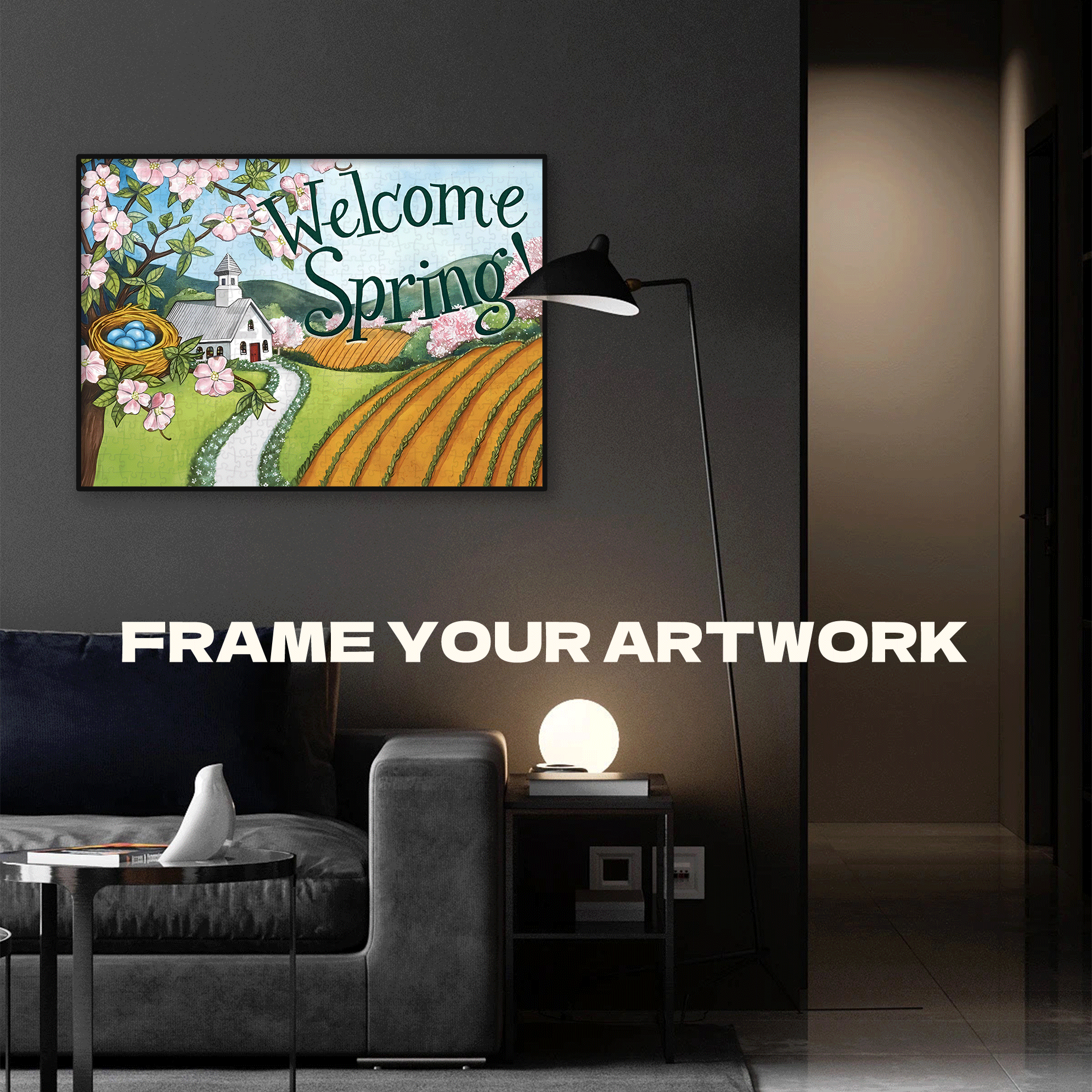 Rural Spring with Rich Vitality 500pcs/1000pcs Jigsaw Puzzle, Scratch-Resistant, Interactive Family Game & Brain-Boosting DIY Decor, Perfect for Halloween, Christmas & New Year Gifts, Family Puzzle Game