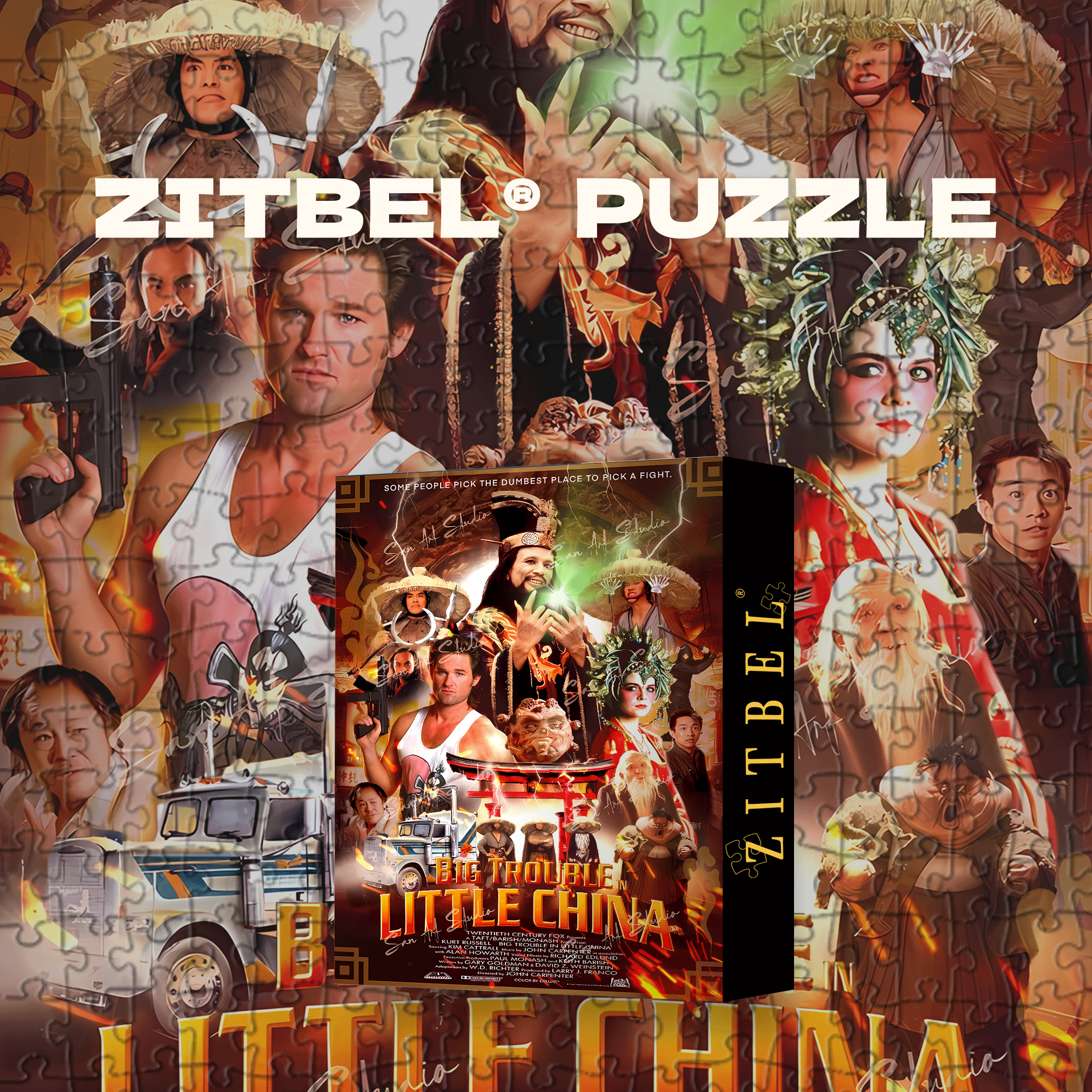 Big Trouble in Little China 500pcs/1000pcs Jigsaw Puzzle, Scratch-Resistant, Interactive Family Game & Brain-Boosting DIY Decor, Perfect for Halloween, Christmas & New Year Gifts, Family Puzzle Game
