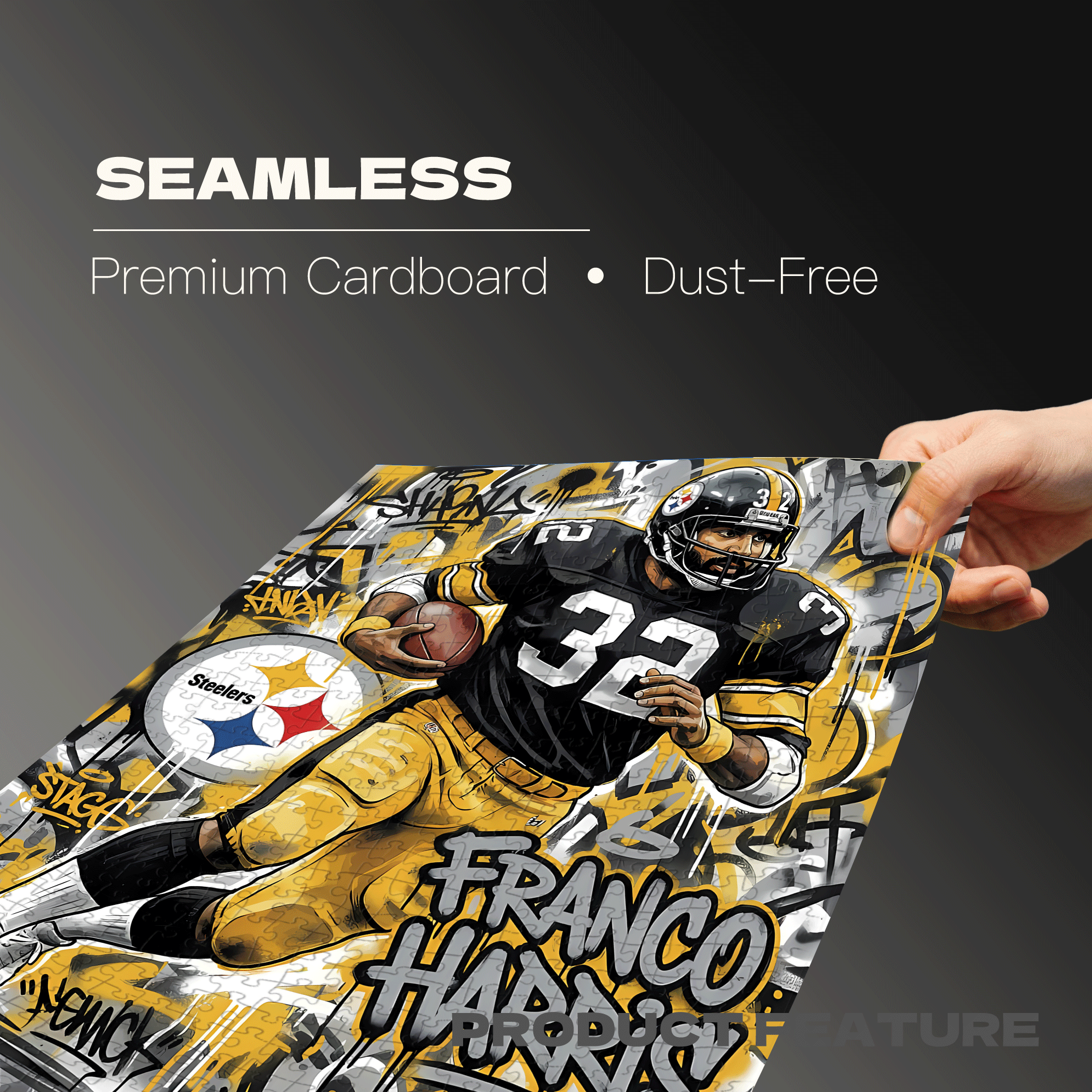 Franco Harris 500pcs/1000pcs Jigsaw Puzzle, Scratch-Resistant, Interactive Family Game & Brain-Boosting DIY Decor, Perfect for Halloween, Christmas & New Year Gifts, Family Puzzle Game