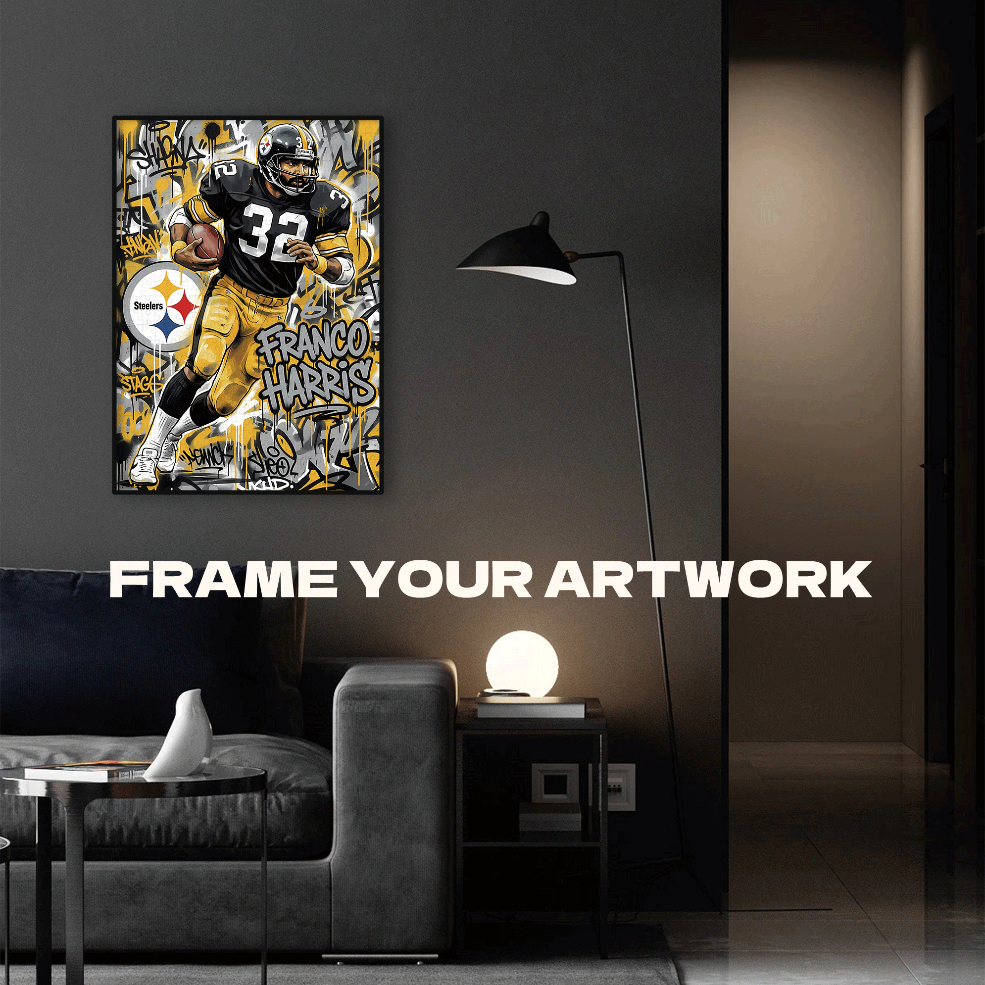 Franco Harris 500pcs/1000pcs Jigsaw Puzzle, Scratch-Resistant, Interactive Family Game & Brain-Boosting DIY Decor, Perfect for Halloween, Christmas & New Year Gifts, Family Puzzle Game