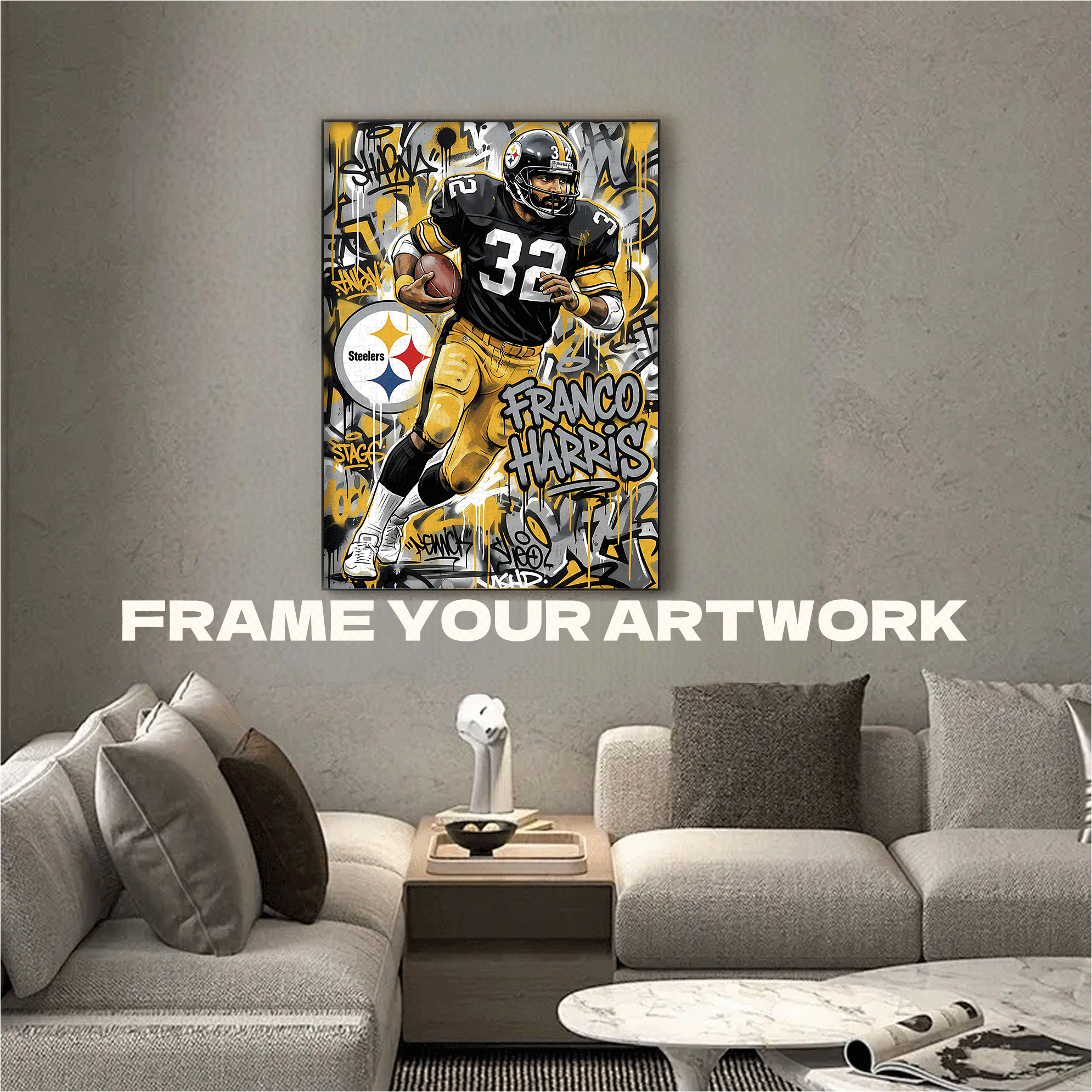 Franco Harris 500pcs/1000pcs Jigsaw Puzzle, Scratch-Resistant, Interactive Family Game & Brain-Boosting DIY Decor, Perfect for Halloween, Christmas & New Year Gifts, Family Puzzle Game