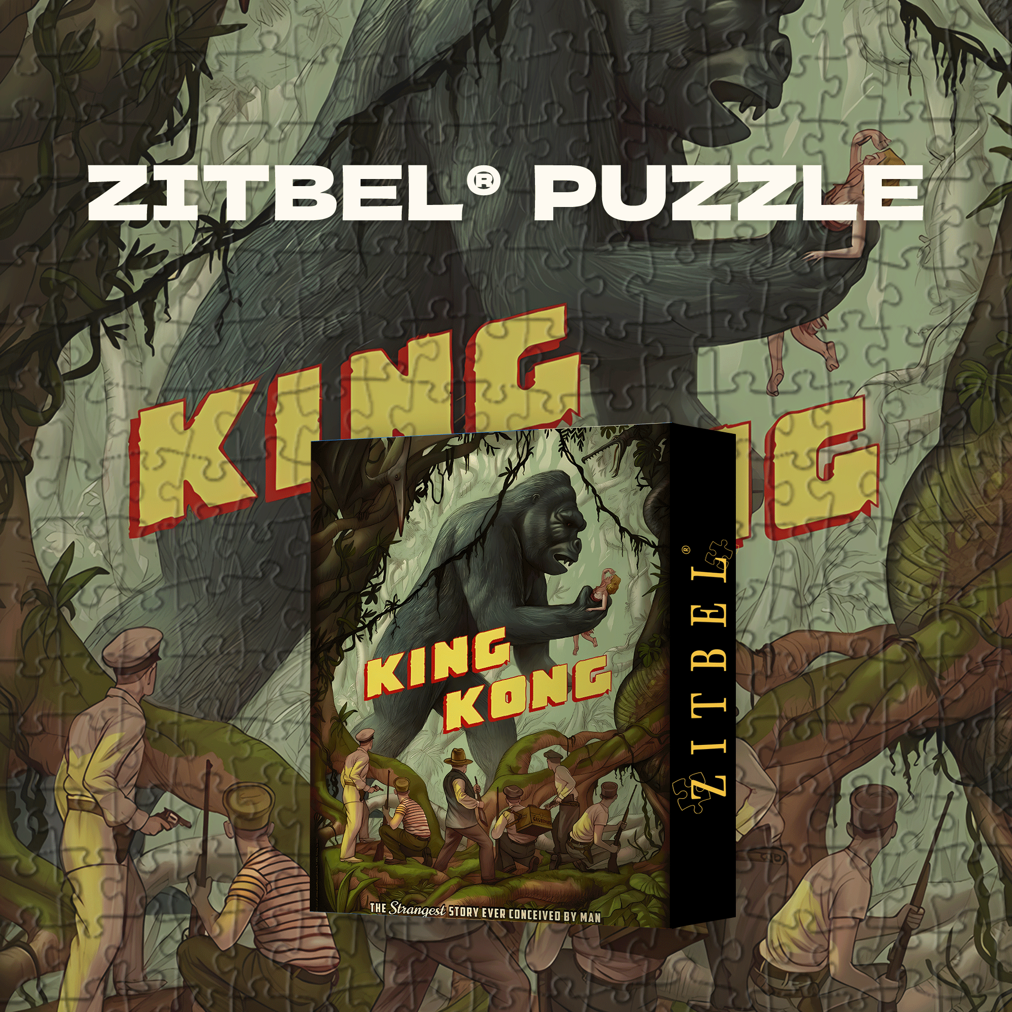 KING KONG 500pcs/1000pcs Jigsaw Puzzle, Scratch-Resistant, Interactive Family Game & Brain-Boosting DIY Decor, Perfect for Halloween, Christmas & New Year Gifts, Family Puzzle Game