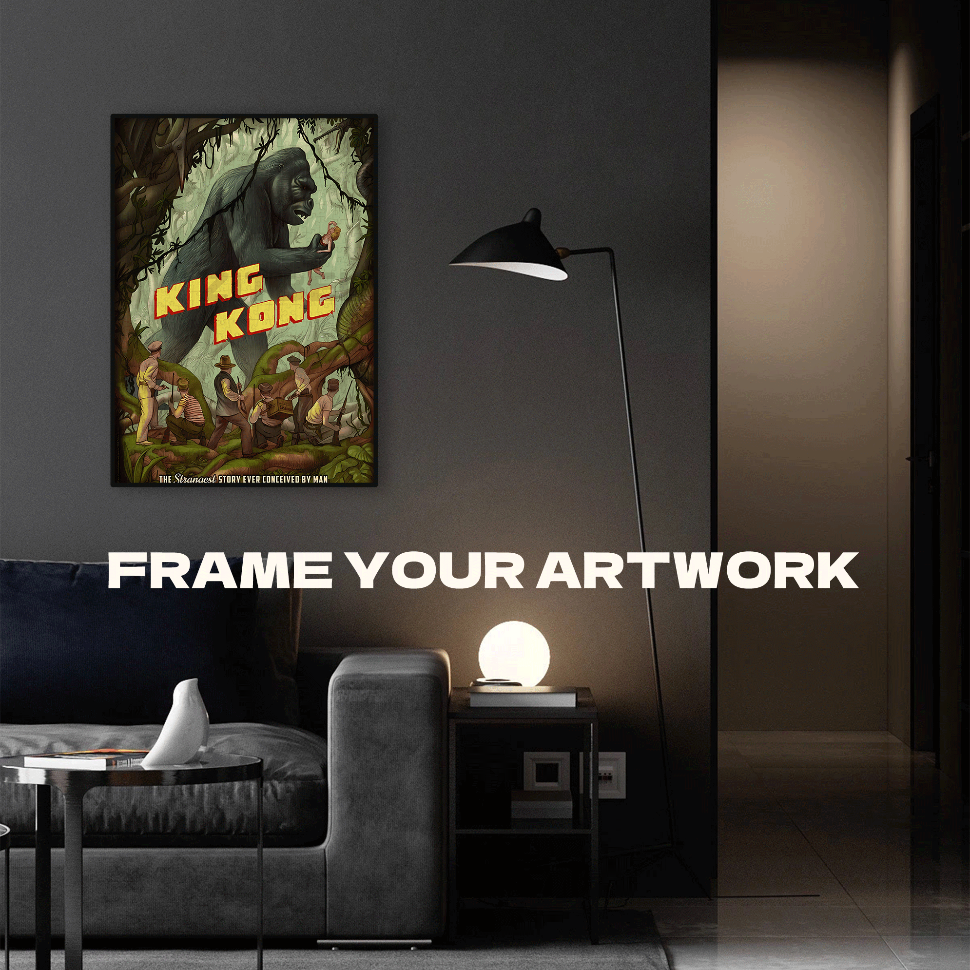 KING KONG 500pcs/1000pcs Jigsaw Puzzle, Scratch-Resistant, Interactive Family Game & Brain-Boosting DIY Decor, Perfect for Halloween, Christmas & New Year Gifts, Family Puzzle Game