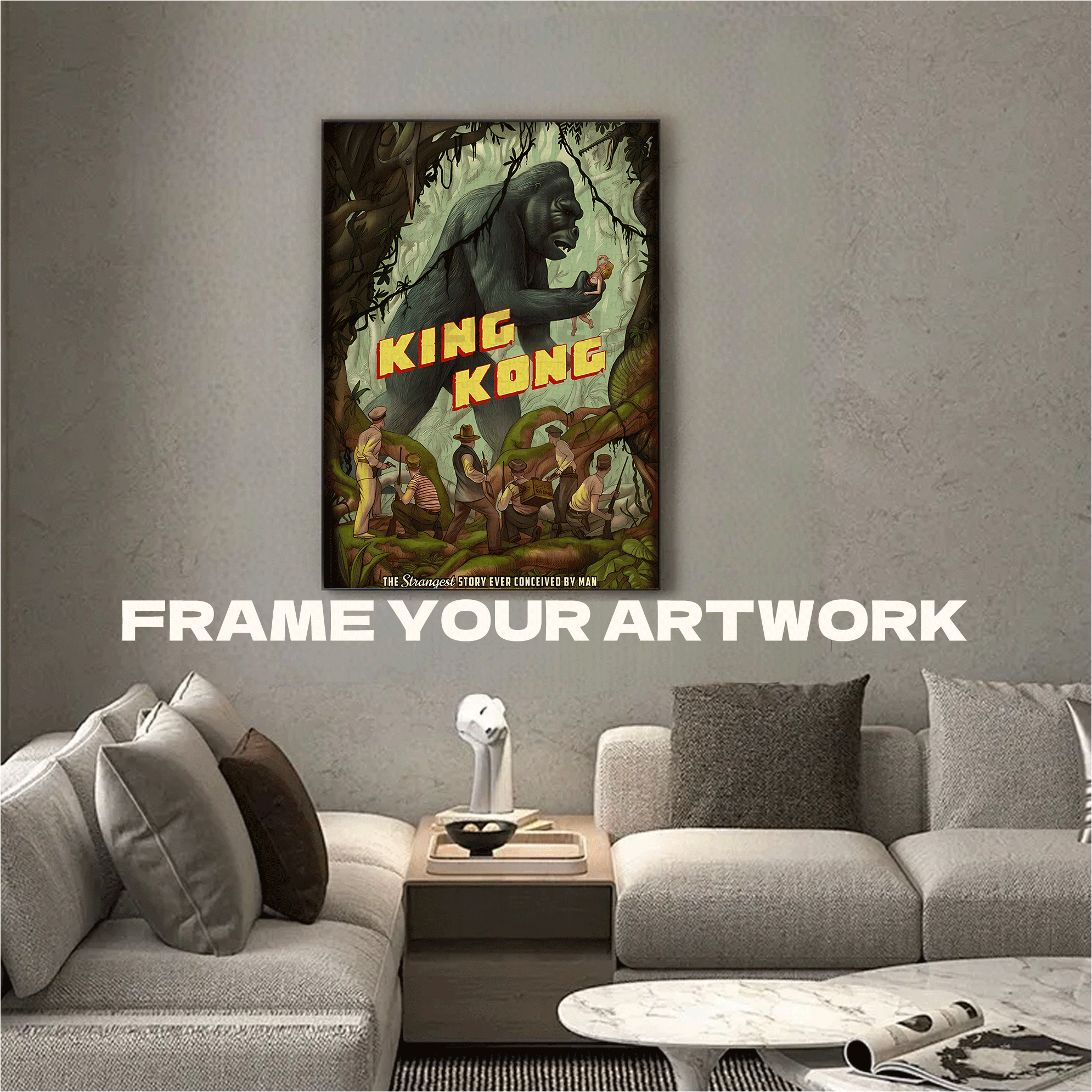 KING KONG 500pcs/1000pcs Jigsaw Puzzle, Scratch-Resistant, Interactive Family Game & Brain-Boosting DIY Decor, Perfect for Halloween, Christmas & New Year Gifts, Family Puzzle Game