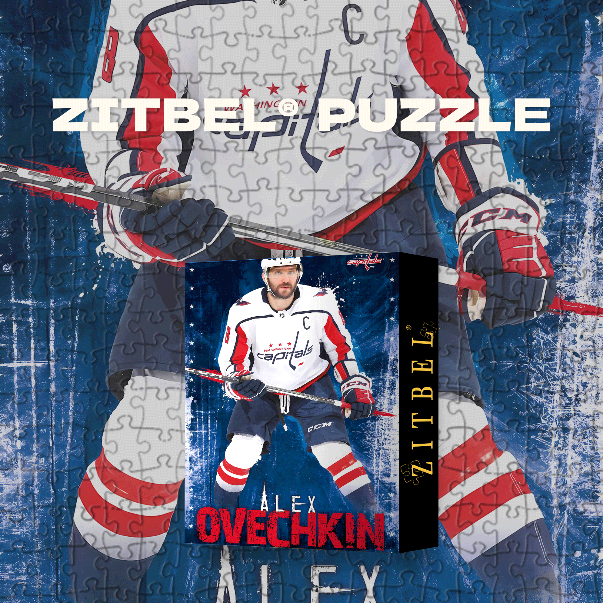 NHL Washington Capitals 500pcs/1000pcs Jigsaw Puzzle, Scratch-Resistant, Interactive Family Game & Brain-Boosting DIY Decor, Perfect for Halloween, Christmas & New Year Gifts, Family Puzzle Game