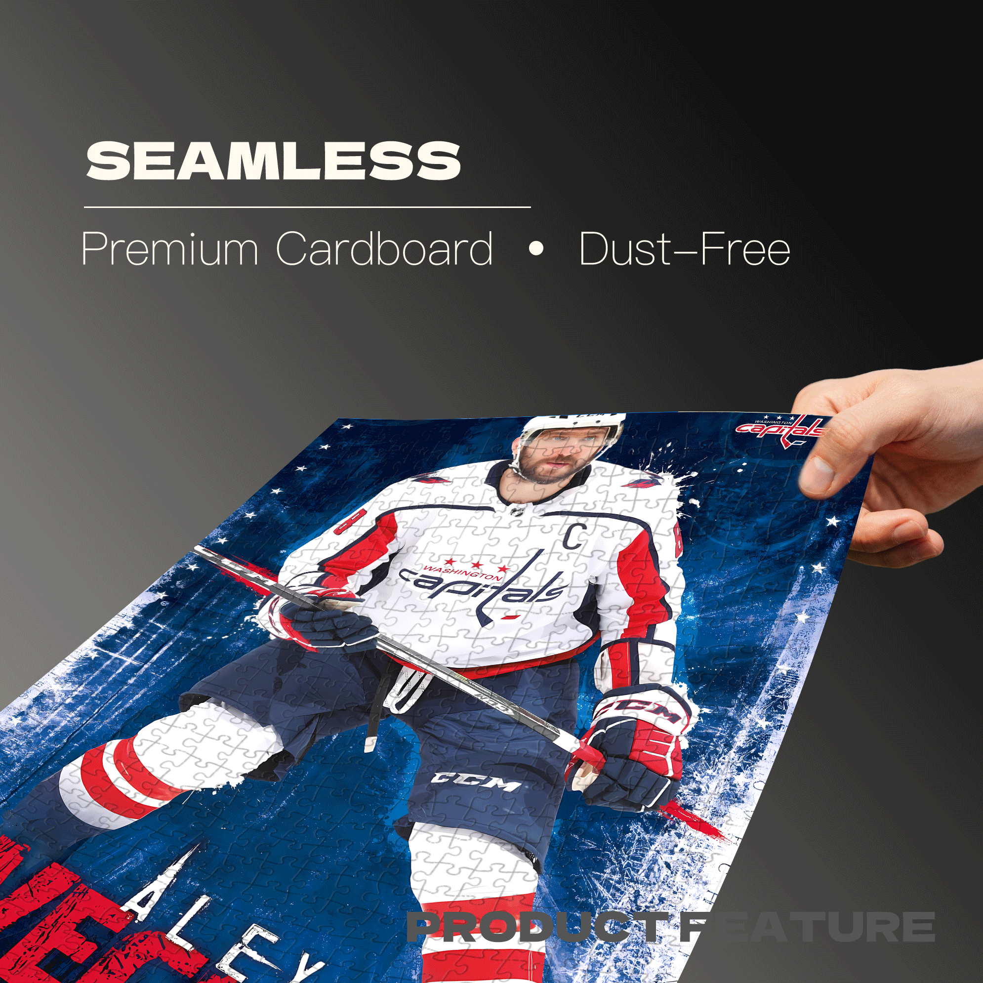 NHL Washington Capitals 500pcs/1000pcs Jigsaw Puzzle, Scratch-Resistant, Interactive Family Game & Brain-Boosting DIY Decor, Perfect for Halloween, Christmas & New Year Gifts, Family Puzzle Game