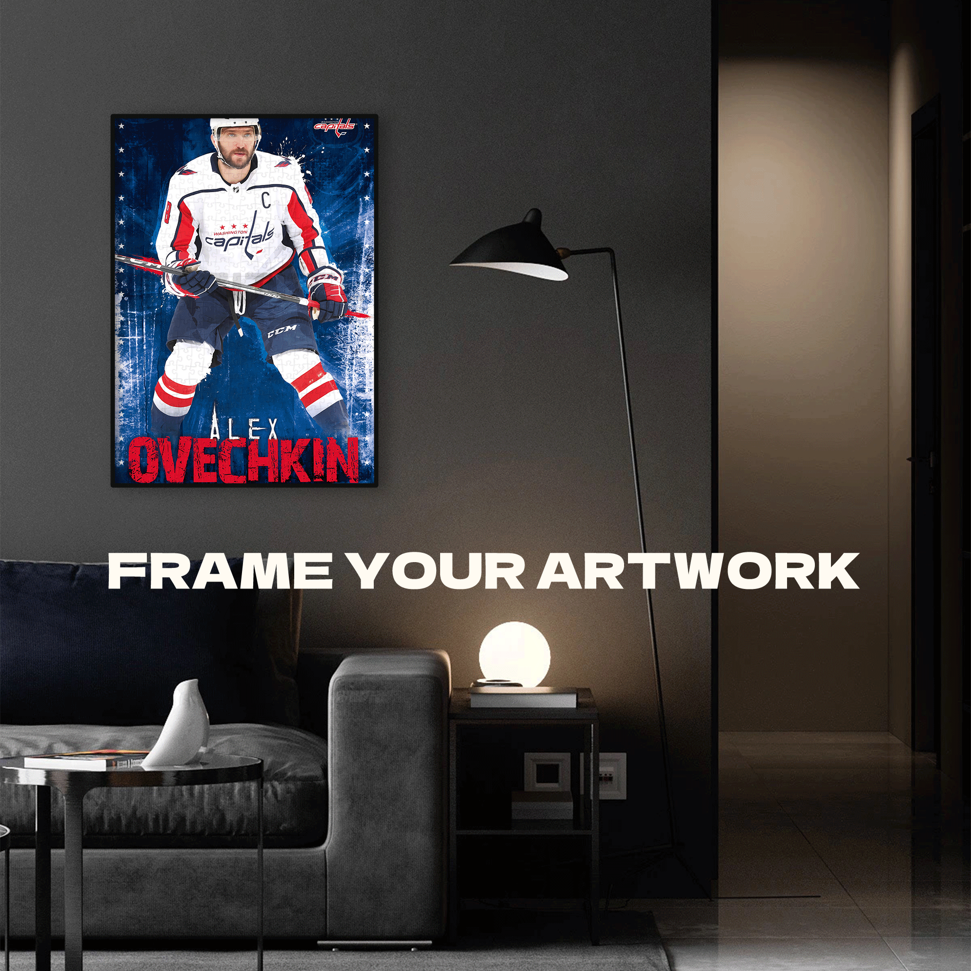 NHL Washington Capitals 500pcs/1000pcs Jigsaw Puzzle, Scratch-Resistant, Interactive Family Game & Brain-Boosting DIY Decor, Perfect for Halloween, Christmas & New Year Gifts, Family Puzzle Game