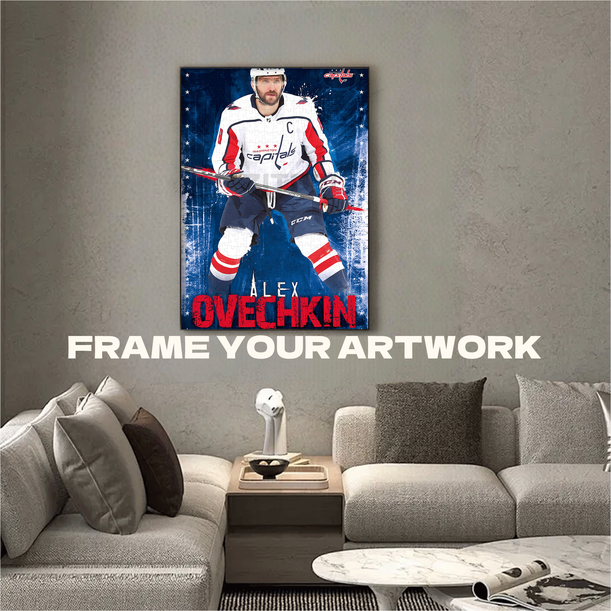 NHL Washington Capitals 500pcs/1000pcs Jigsaw Puzzle, Scratch-Resistant, Interactive Family Game & Brain-Boosting DIY Decor, Perfect for Halloween, Christmas & New Year Gifts, Family Puzzle Game