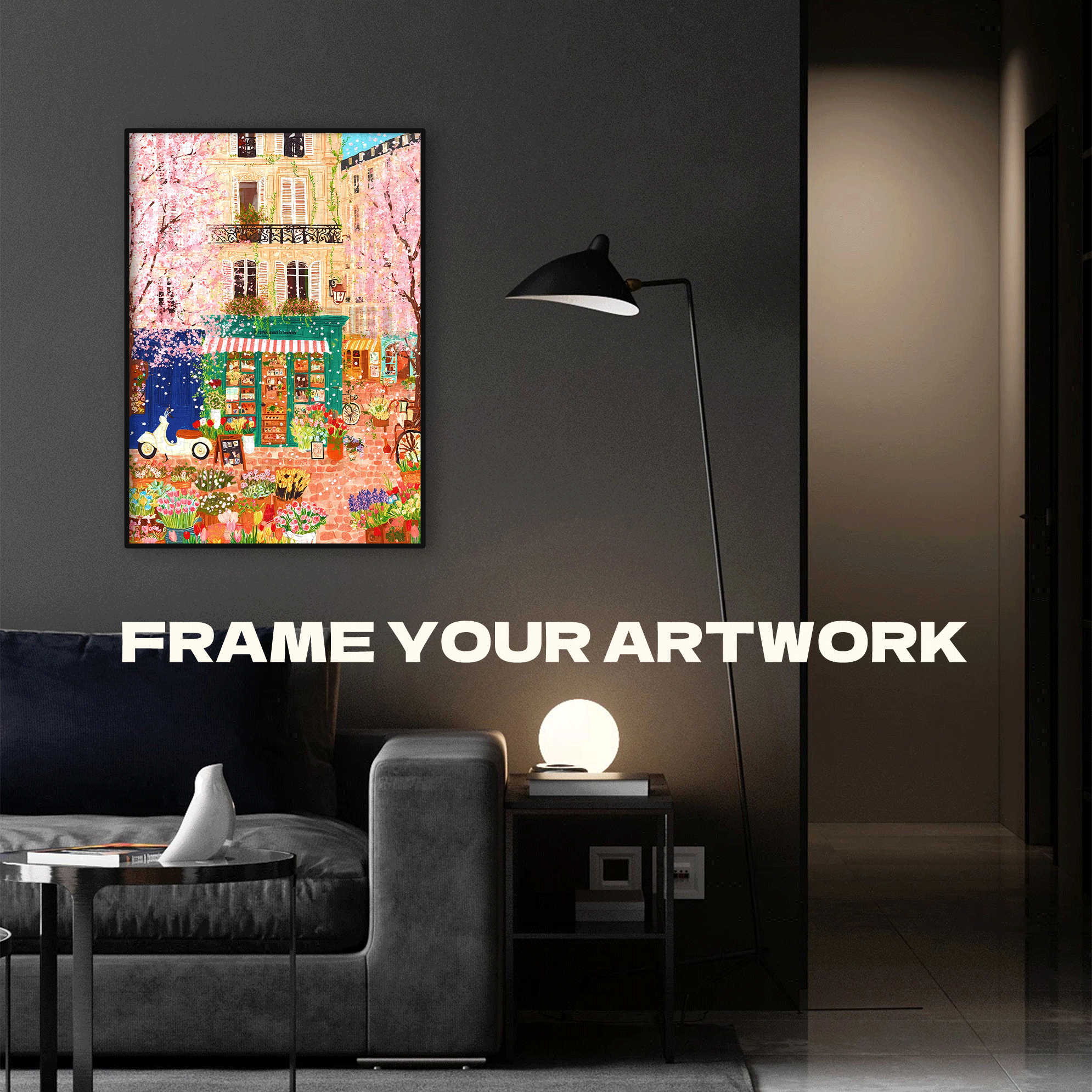 Parisian Flower Shop in Spring 500pcs/1000pcs Jigsaw Puzzle, Scratch-Resistant, Interactive Family Game & Brain-Boosting DIY Decor, Perfect for Halloween, Christmas & New Year Gifts, Family Puzzle Game
