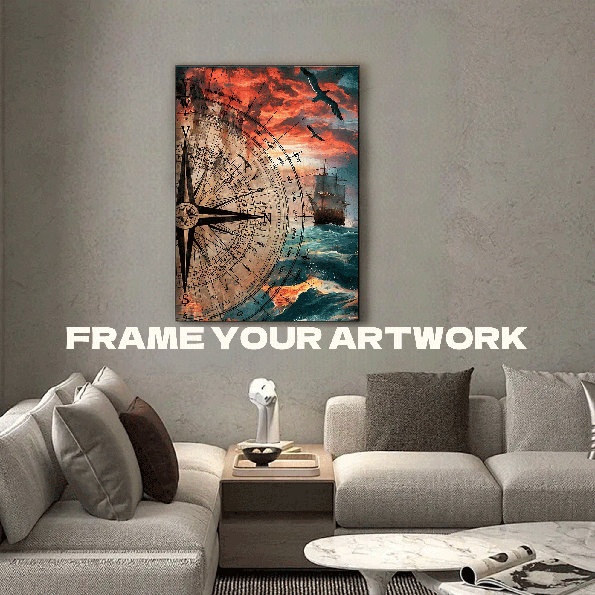Red Tide Navigation 500pcs/1000pcs Jigsaw Puzzle, Scratch-Resistant, Interactive Family Game & Brain-Boosting DIY Decor, Perfect for Halloween, Christmas & New Year Gifts, Family Puzzle Game