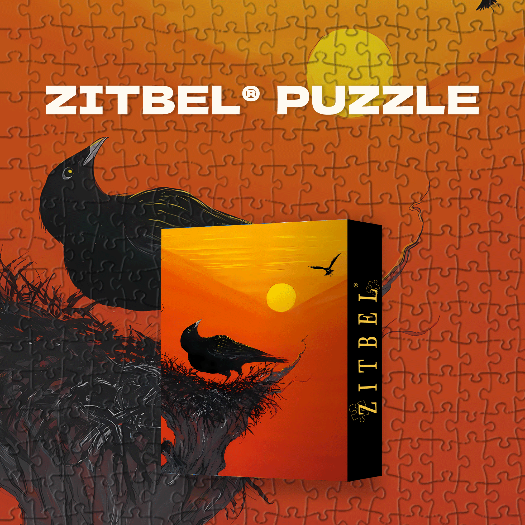 Returning To The Nest At Sunset 500pcs/1000pcs Jigsaw Puzzle, Scratch-Resistant, Interactive Family Game & Brain-Boosting DIY Decor, Perfect for Halloween, Christmas & New Year Gifts, Family Puzzle Game